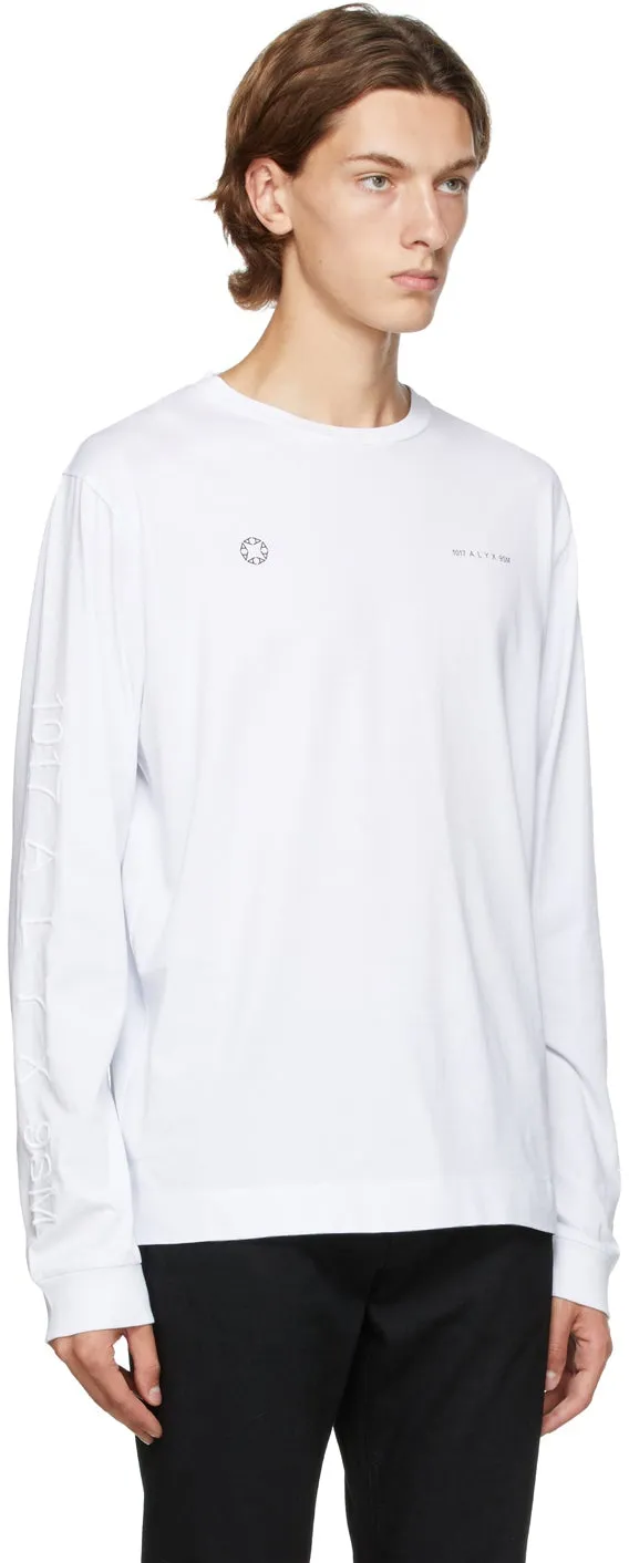 1017 ALYX 9SM White Double Logo Long Sleeve T-Shirt