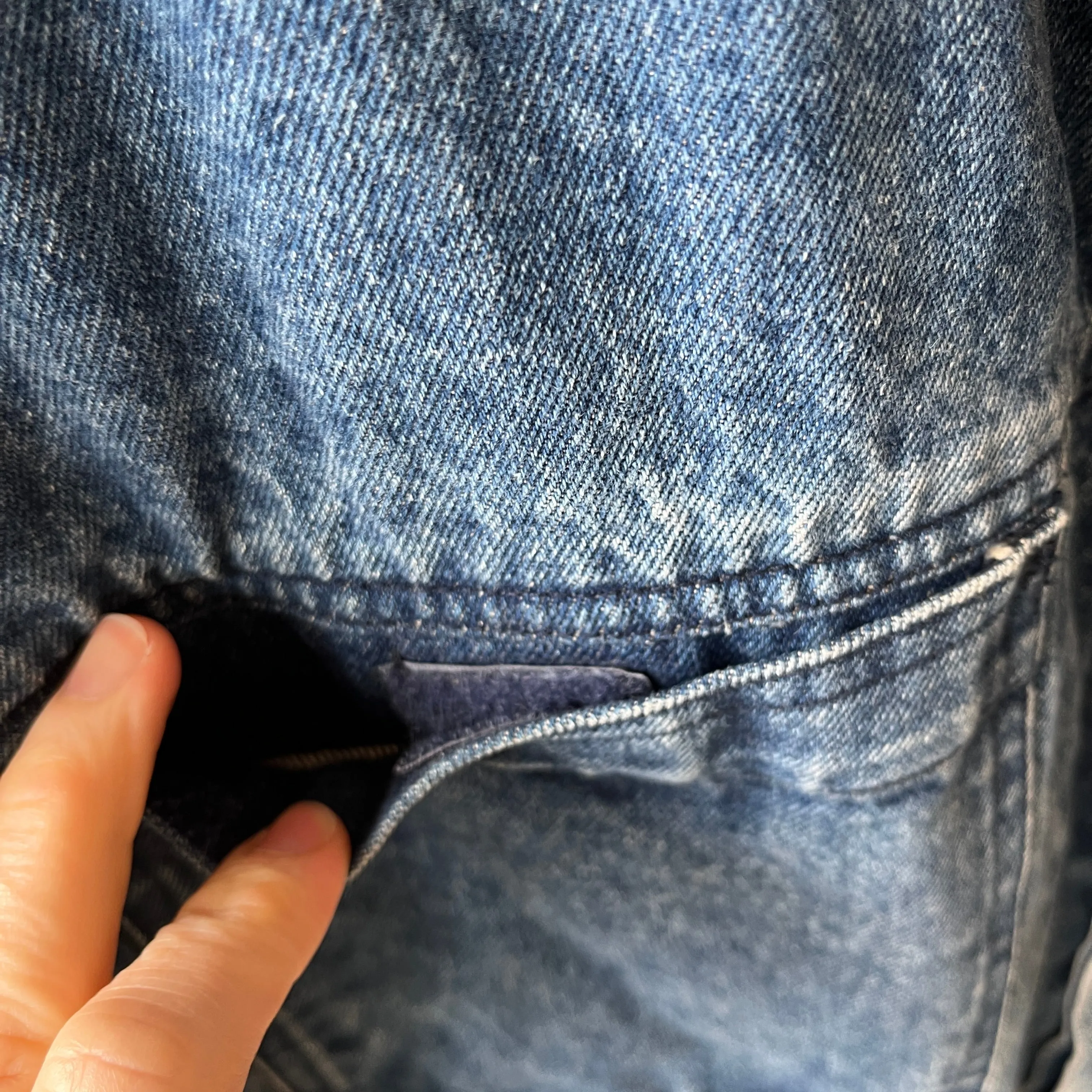 1990s Smith   Hawken Larger Pleated Denim Dad Jacket with Big Chest Pockets