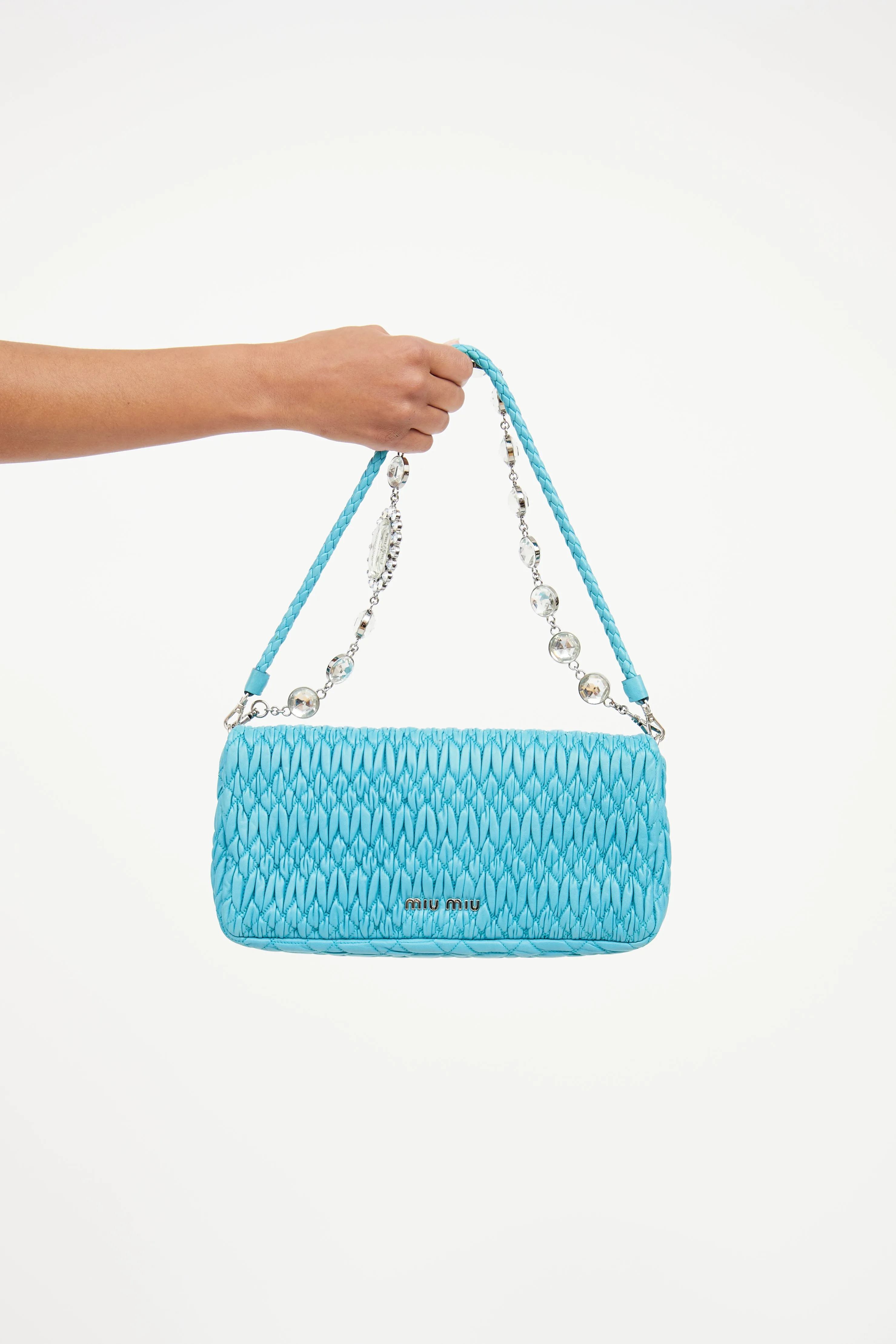 2014 Matelassé Leather Crystal Flap Bag