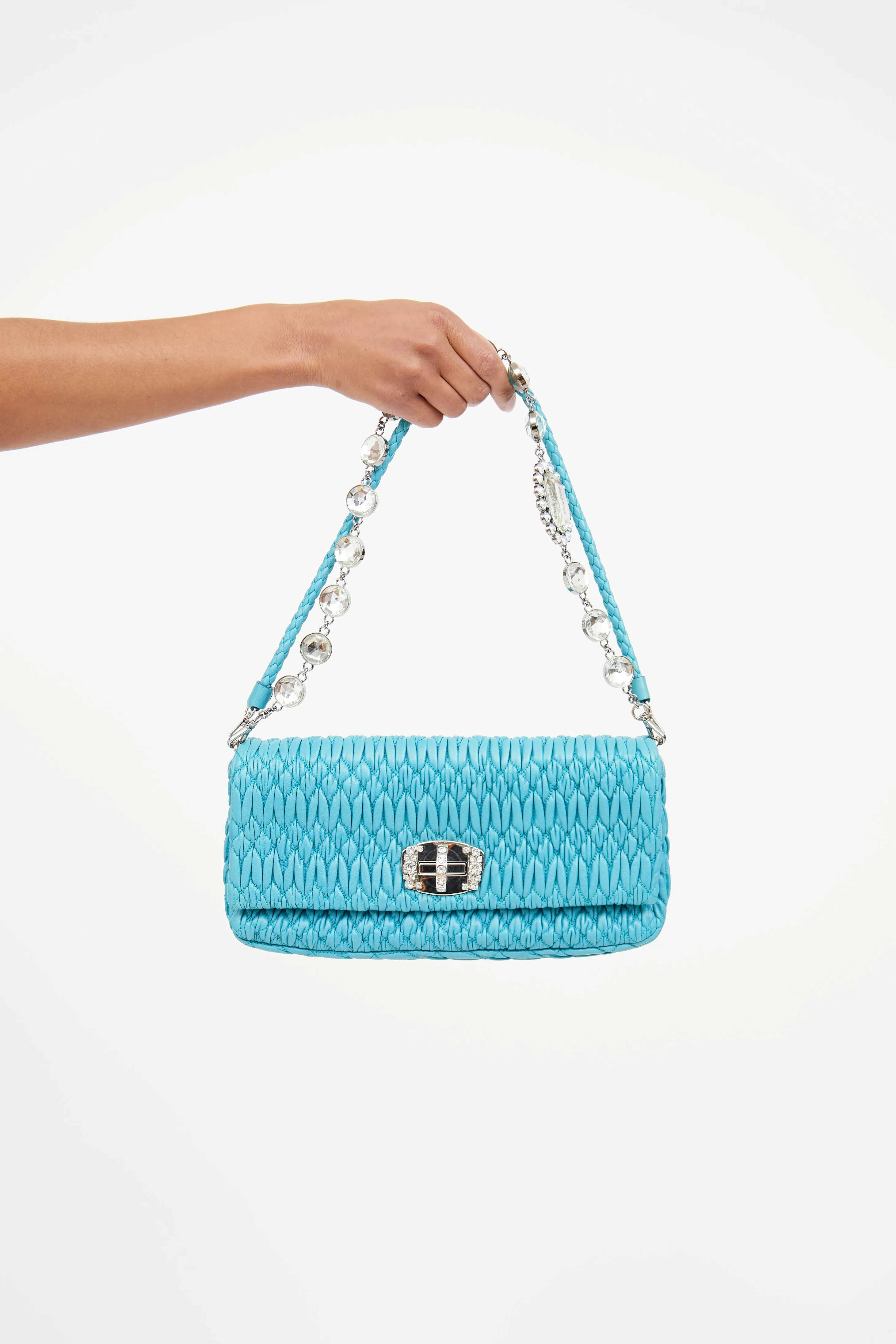 2014 Matelassé Leather Crystal Flap Bag