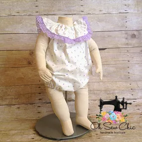 3-6 Month Lavender Floral & Lace Bubble Romper