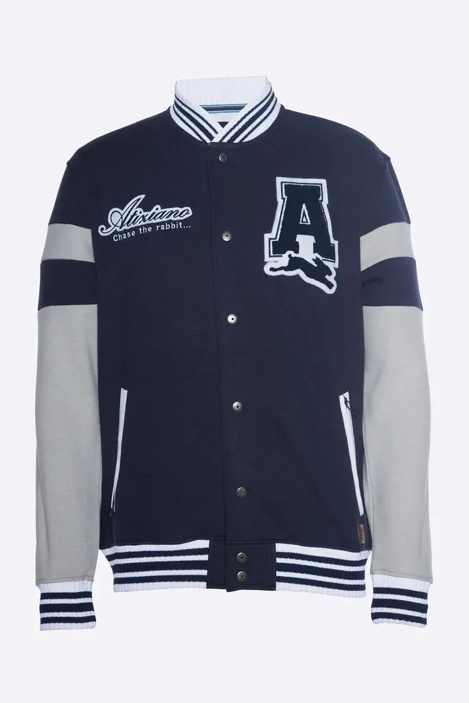 A TIZIANO Cory | Fleece Letter Jacket (Indigo)