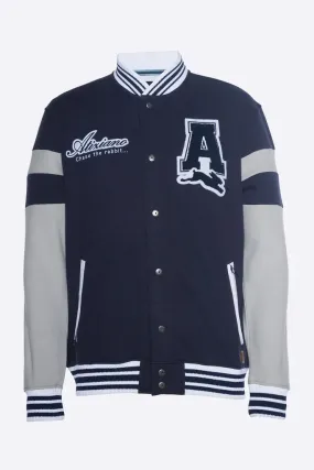 A TIZIANO Cory | Fleece Letter Jacket (Indigo)
