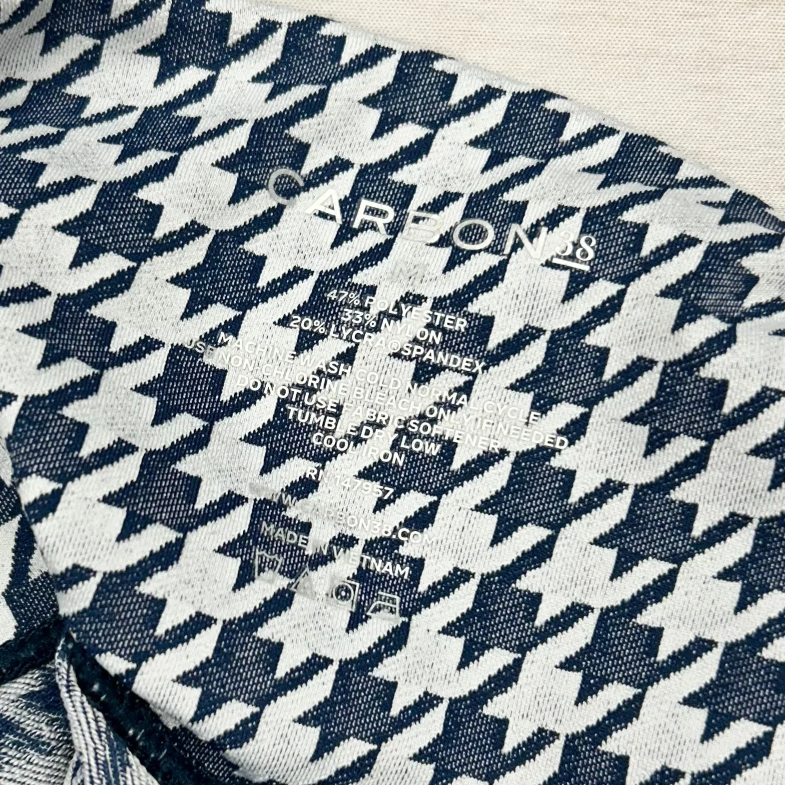 Athletic Leggings By Carbon 38 In Blue & White, Size: M