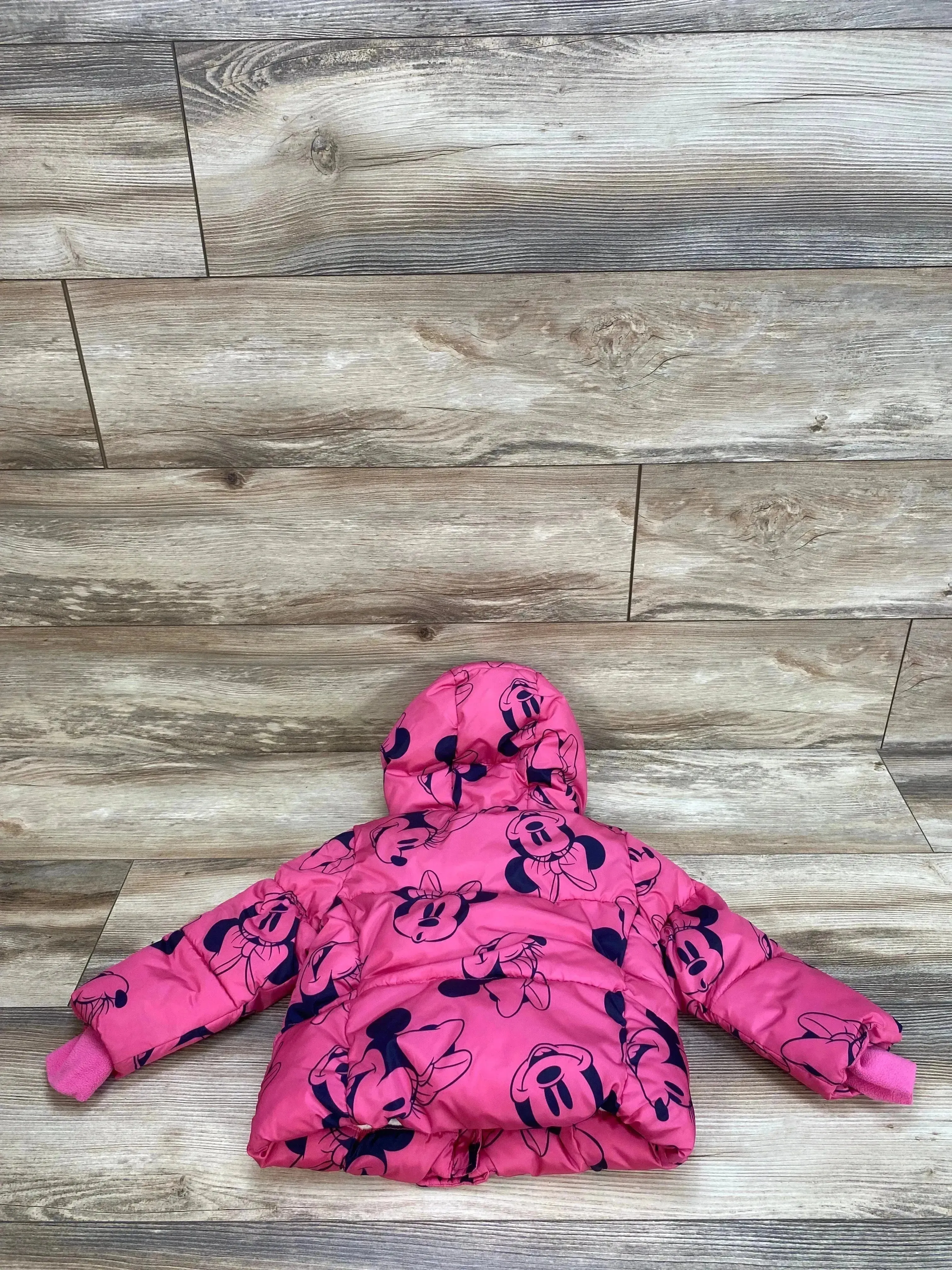 Baby Gap Disney Minnie Mouse Heavyweight Pink Puffer Jacket sz 2T