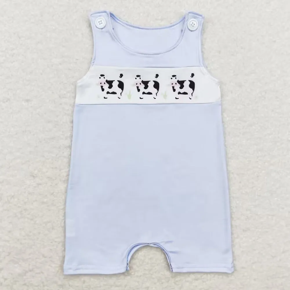Baby Infant Boys Rompers Cows Farms Sleeveless Rompers SR1695