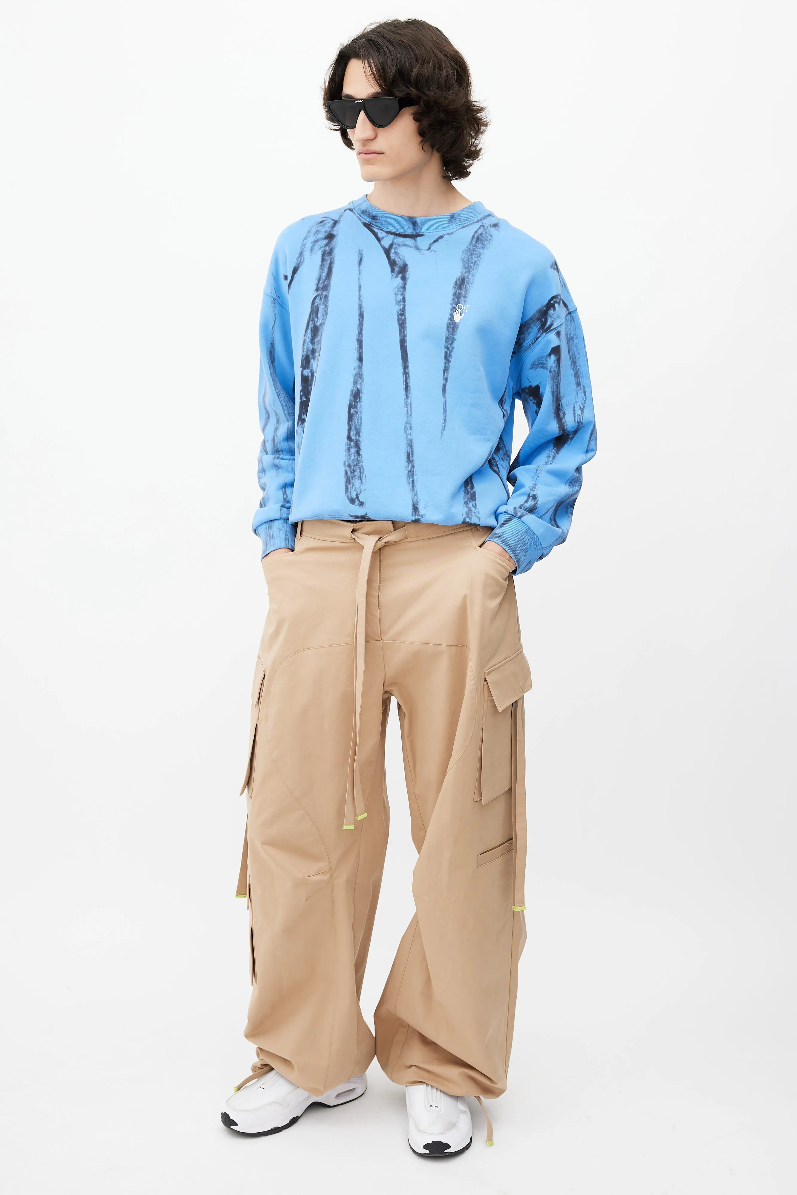 Beige Wide Leg Cargo Pant