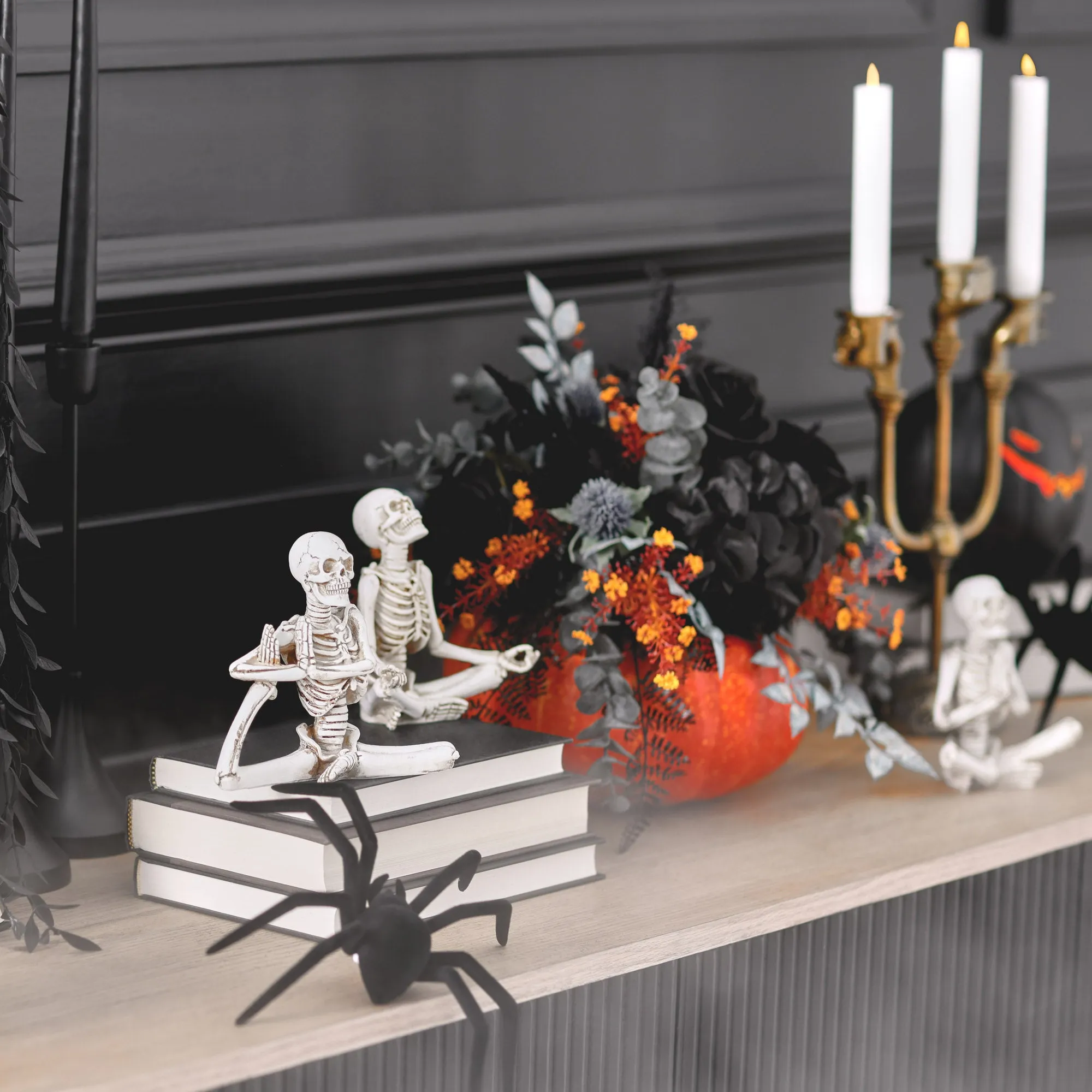 Black Magic Rose, Hydrangea & Fern Fall Pumpkin Arrangement Thanksgiving Centerpiece Decor