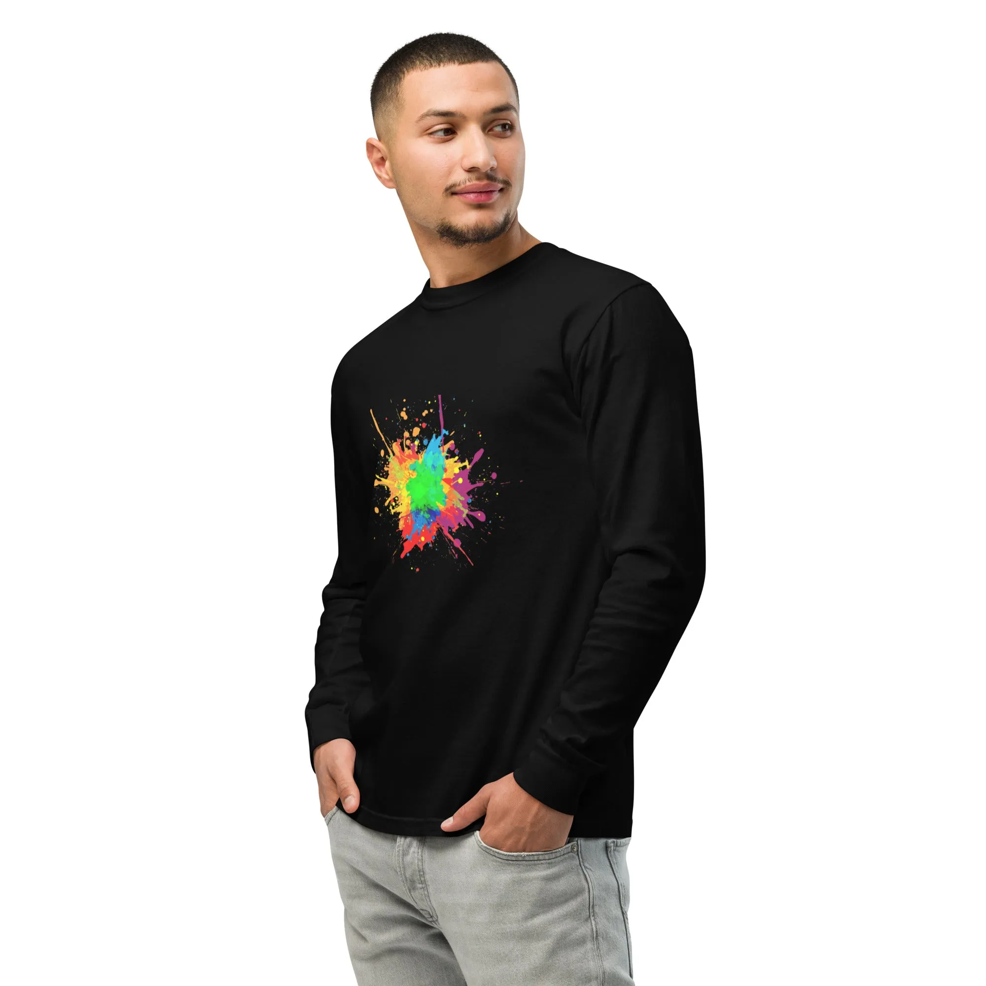 Black Splash Garment-dyed heavyweight long-sleeve shirt