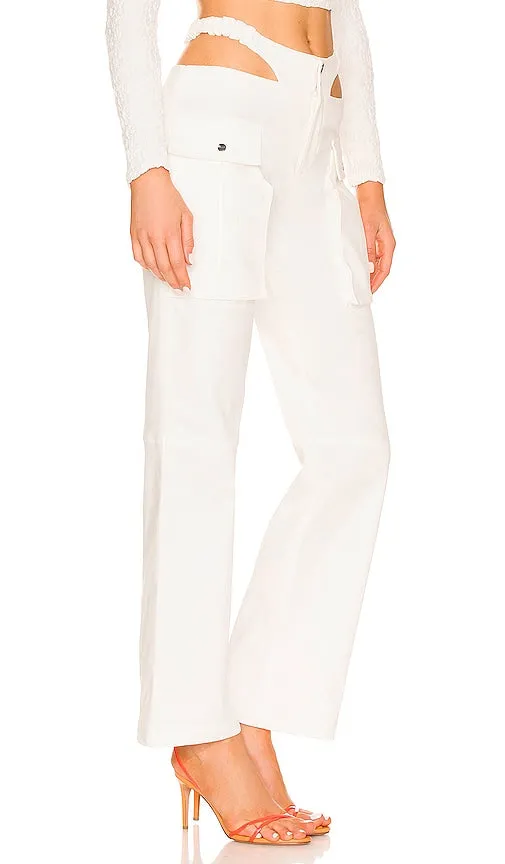 Camila Coelho Zenna Cargo Pant in White
