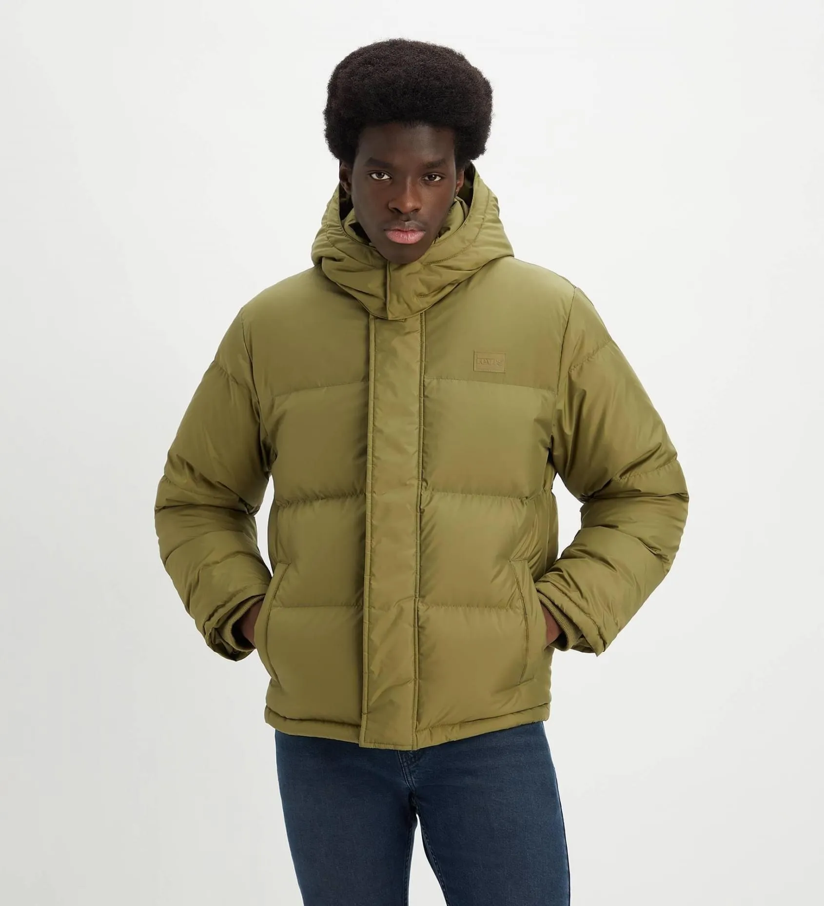 Casaco Heavyweight Lined Jacket LAUREL SHORT PUFFER MARTINI OLIVE LEVI'S