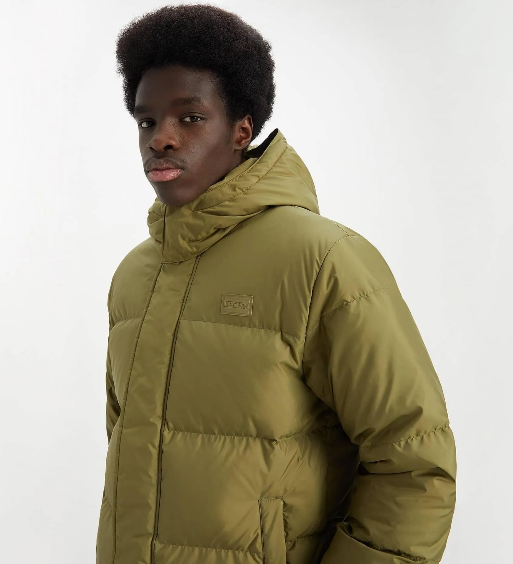 Casaco Heavyweight Lined Jacket LAUREL SHORT PUFFER MARTINI OLIVE LEVI'S