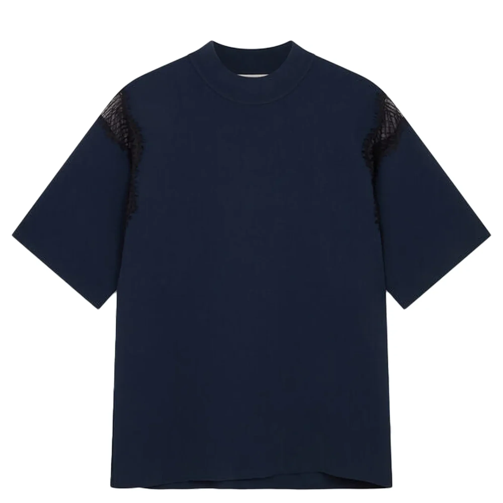 Compact Knit Lace Detailed Top