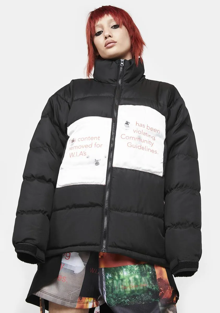 Content Removed Oversize Quilted Jacket