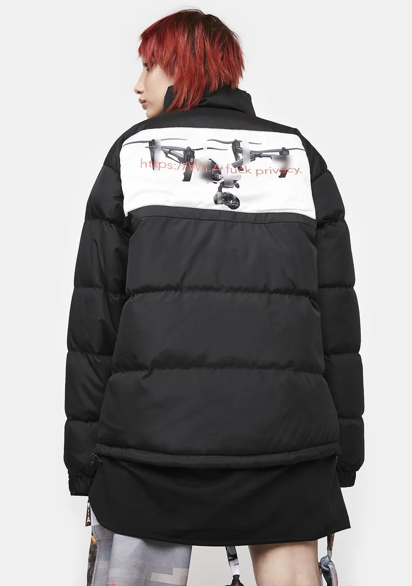 Content Removed Oversize Quilted Jacket