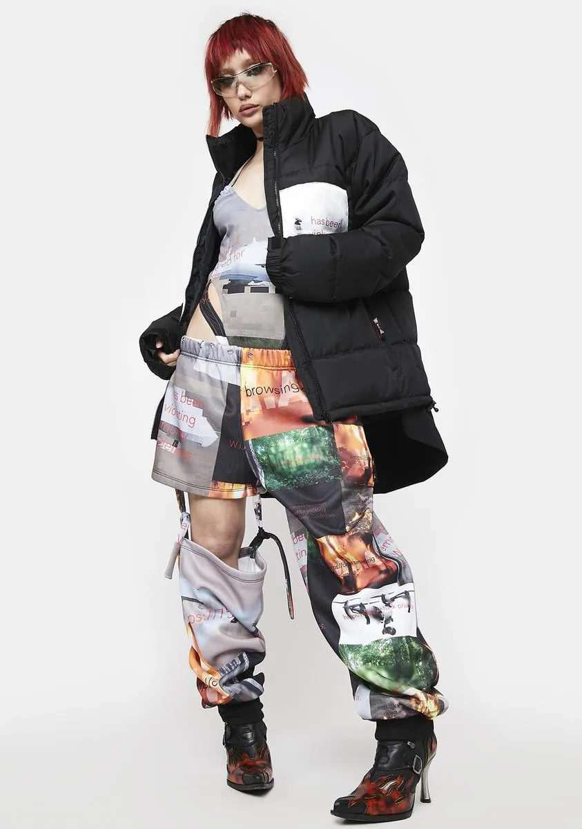 Content Removed Oversize Quilted Jacket