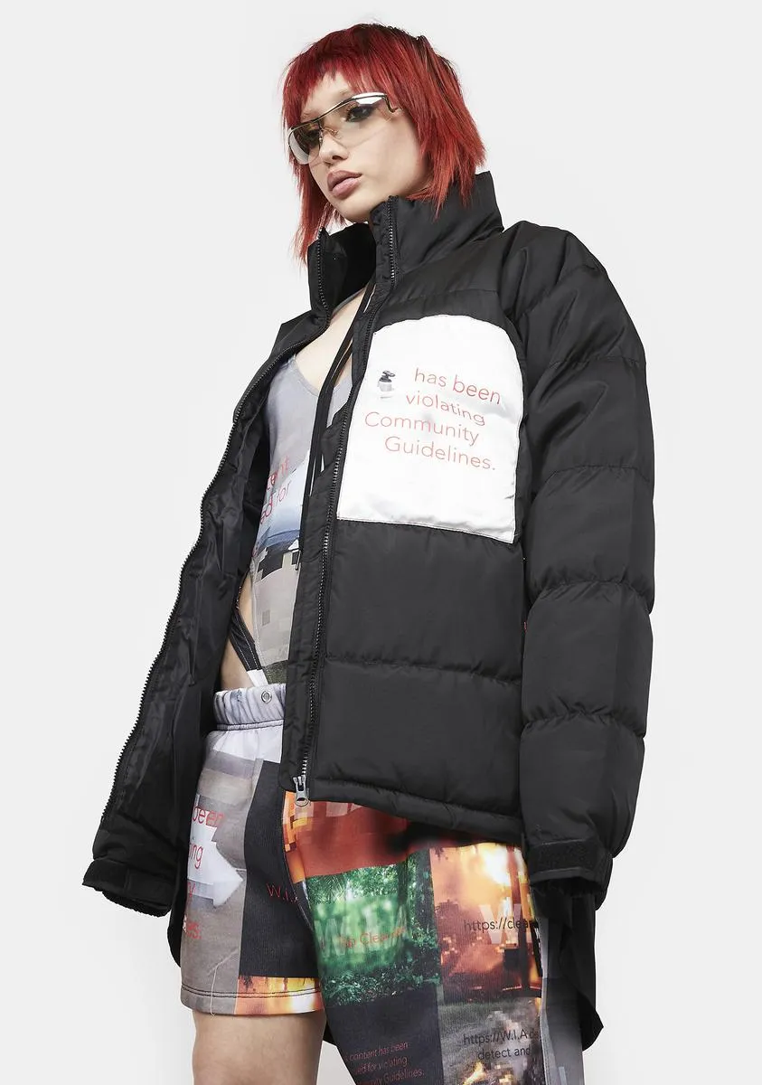 Content Removed Oversize Quilted Jacket