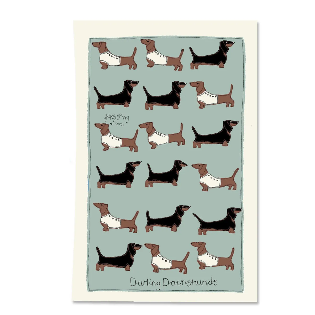 dachshunds tea towel
