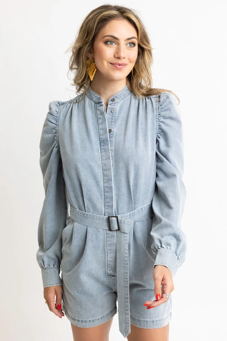 Denim Belt Romper