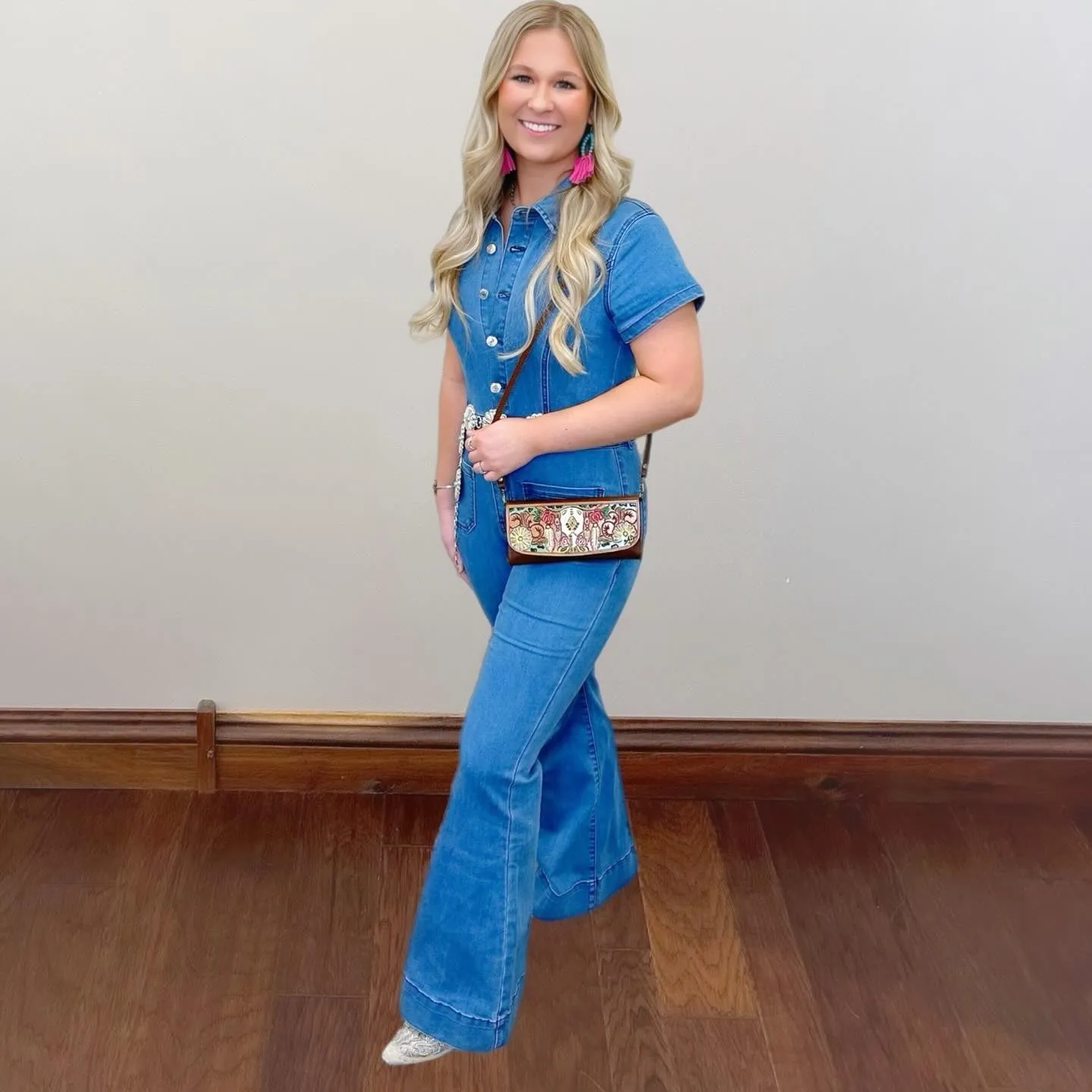 Denim Flared Jumpsuit