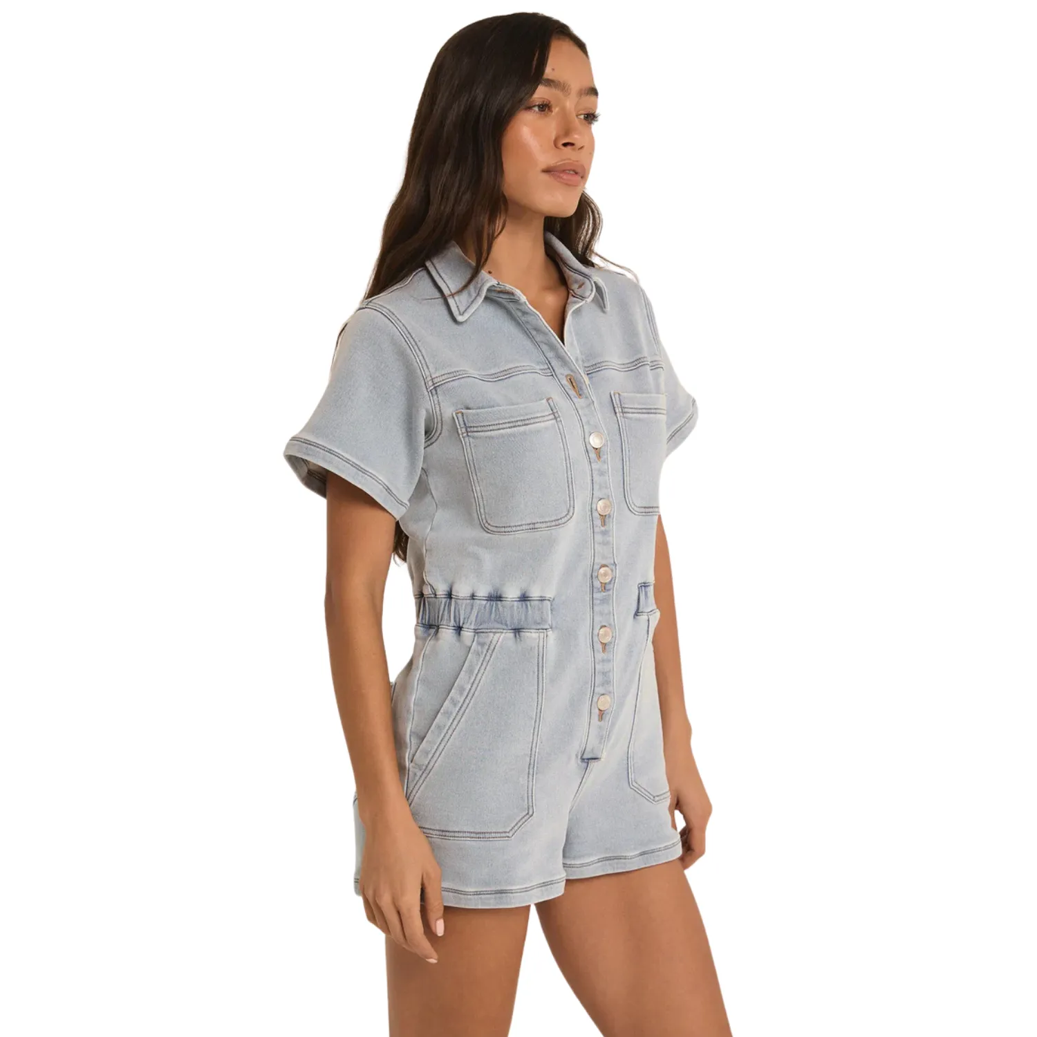 Elias French Terry Denim Romper