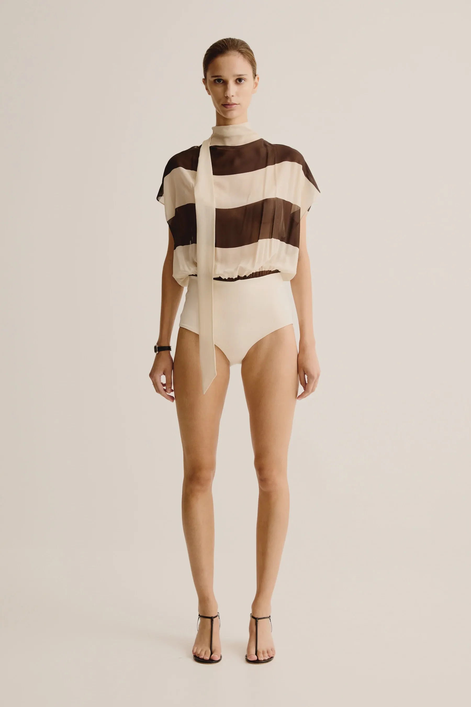 Esse Studios Mono Stripe Bodysuit in Java Stripe