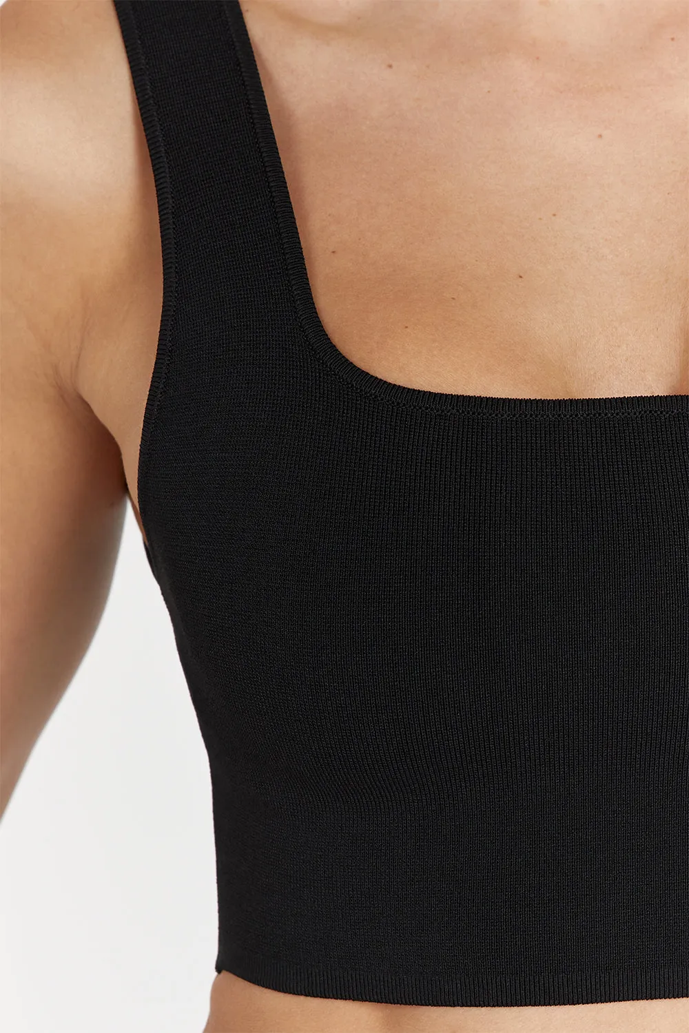 FINNEAS BLACK KNIT CROP TOP
