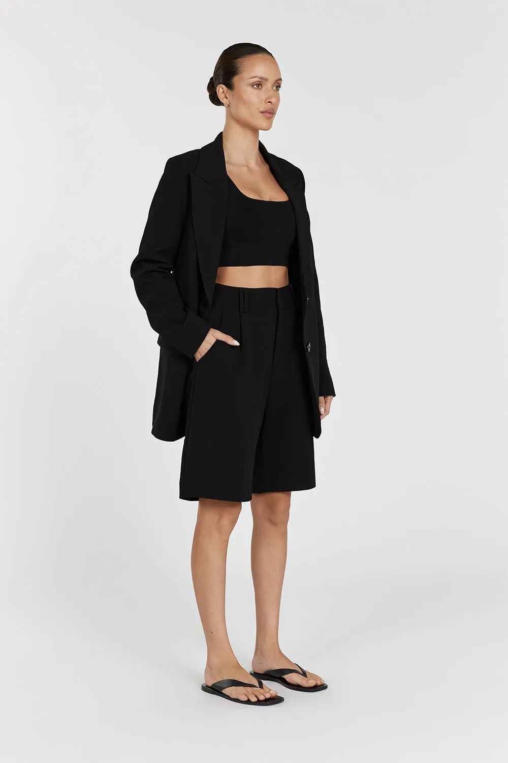 FINNEAS BLACK KNIT CROP TOP