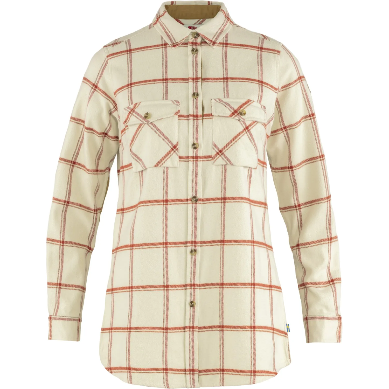 Fjällräven Women&#x27;s Övik Twill Shirt Long Sleeve Chalk White-Cabin Red | Buy Fjällräven Women&#x27;s Övik Twill Shirt Long Sleeve Chalk White-Cabin Red here | Outnorth