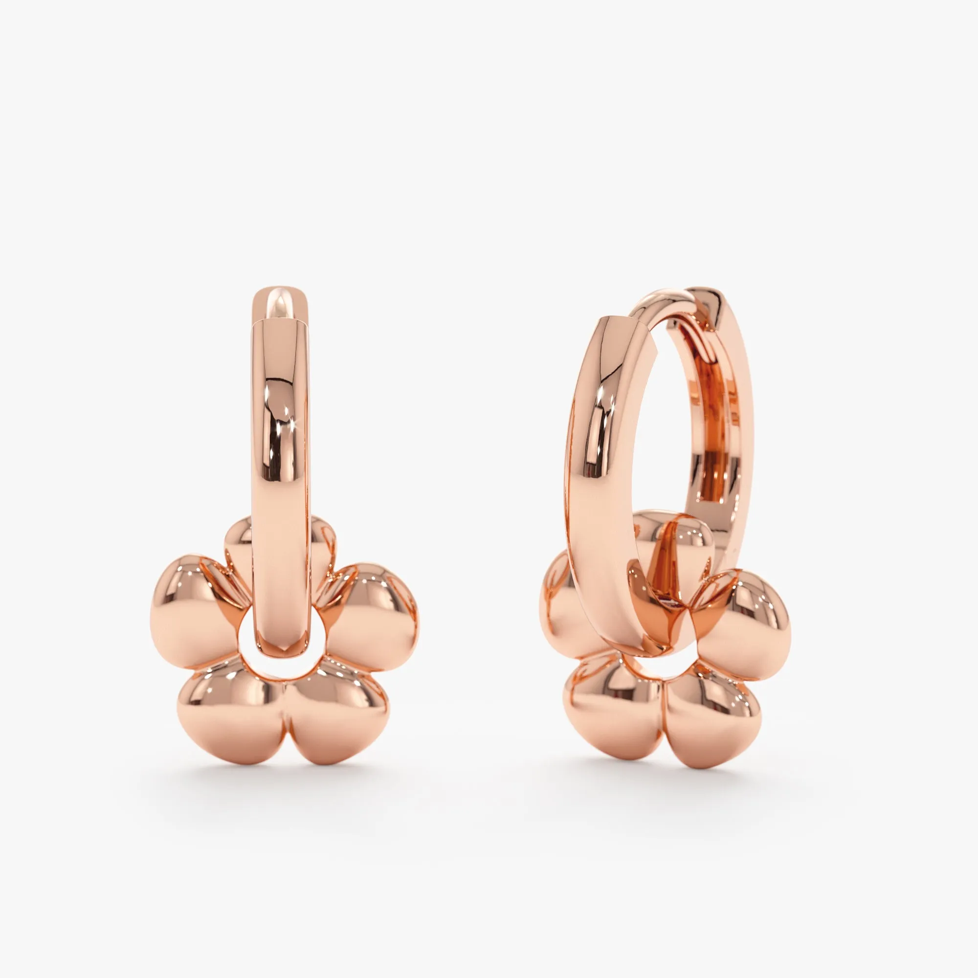 Flower Charm Huggie, Lia