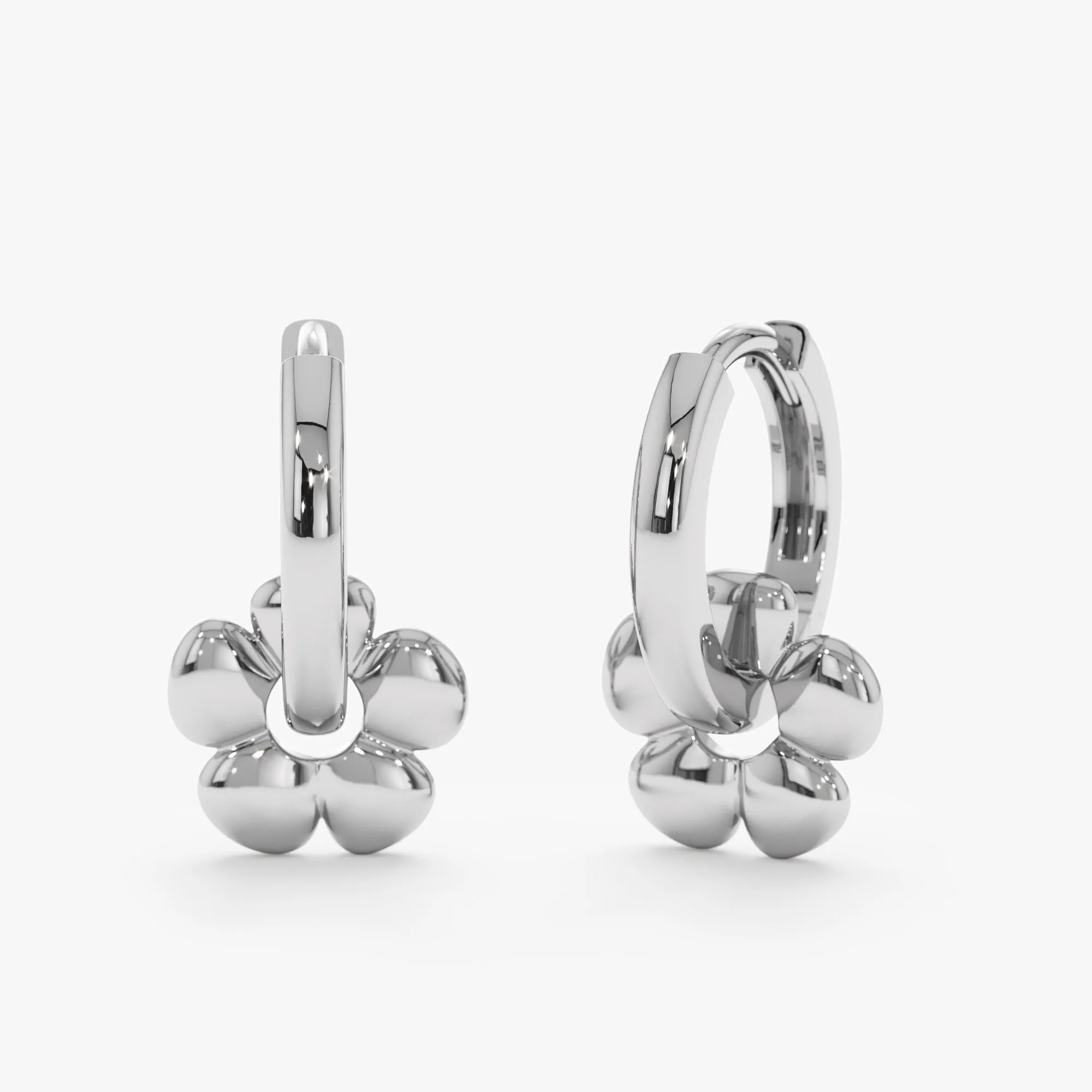 Flower Charm Huggie, Lia