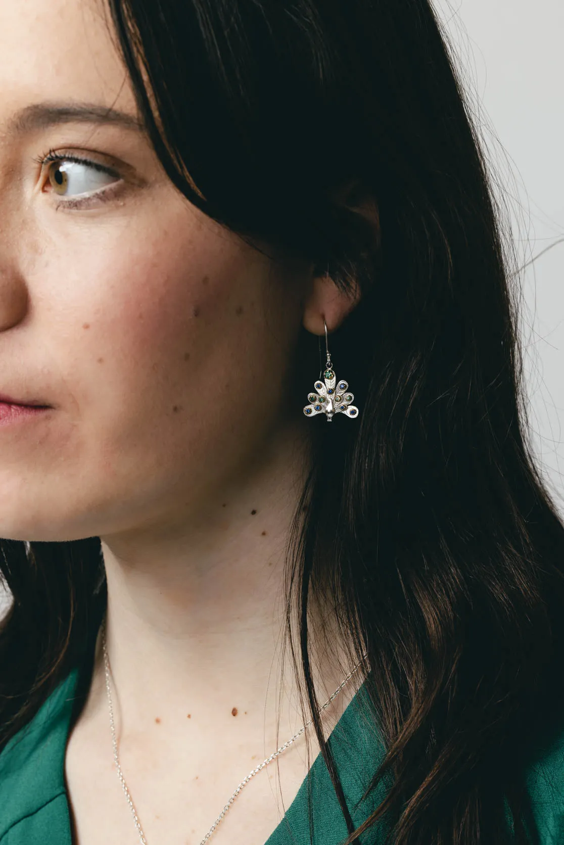 Grand Peacock Drop Earrings