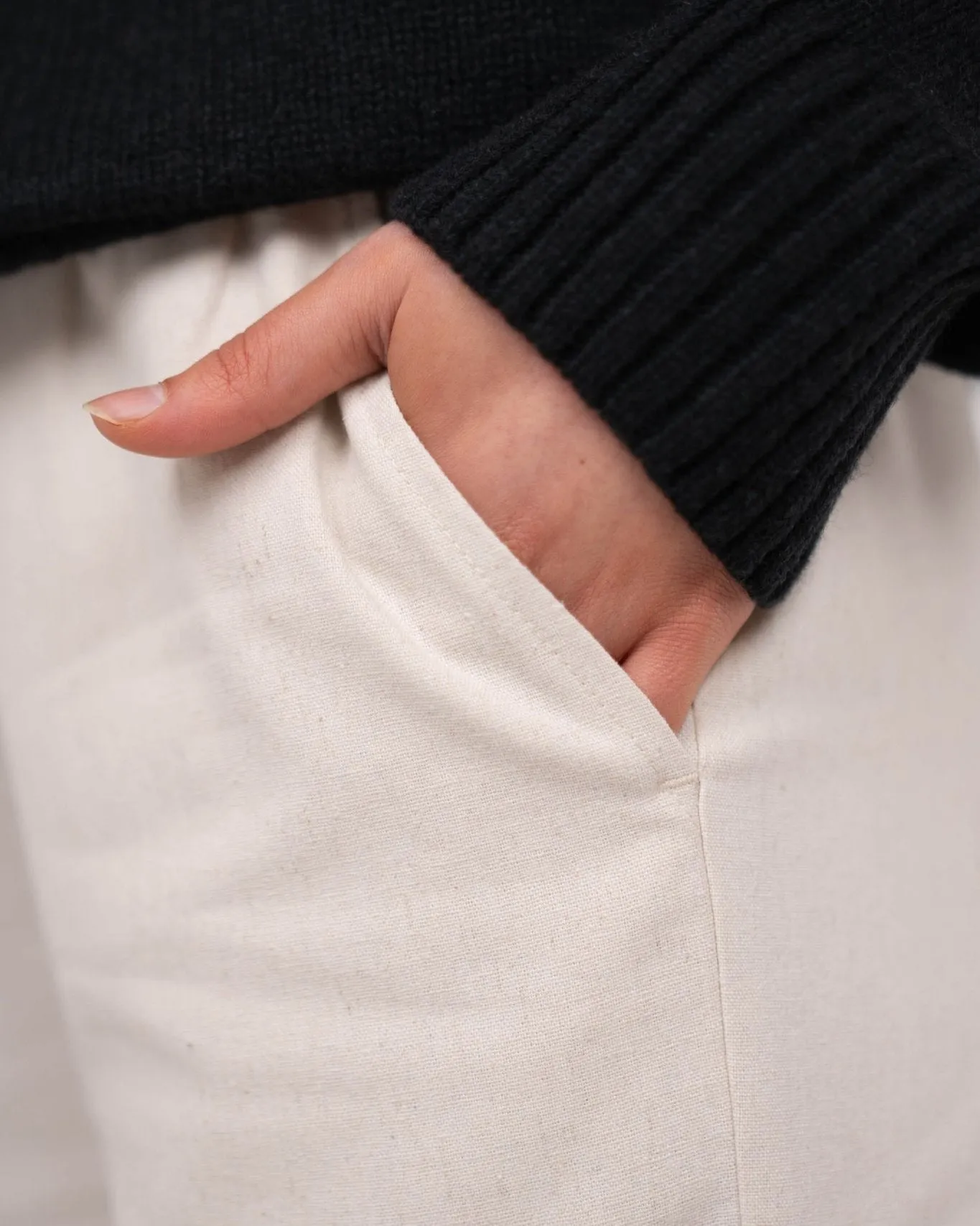 Heavyweight Hørbukser Højtaljede Beige