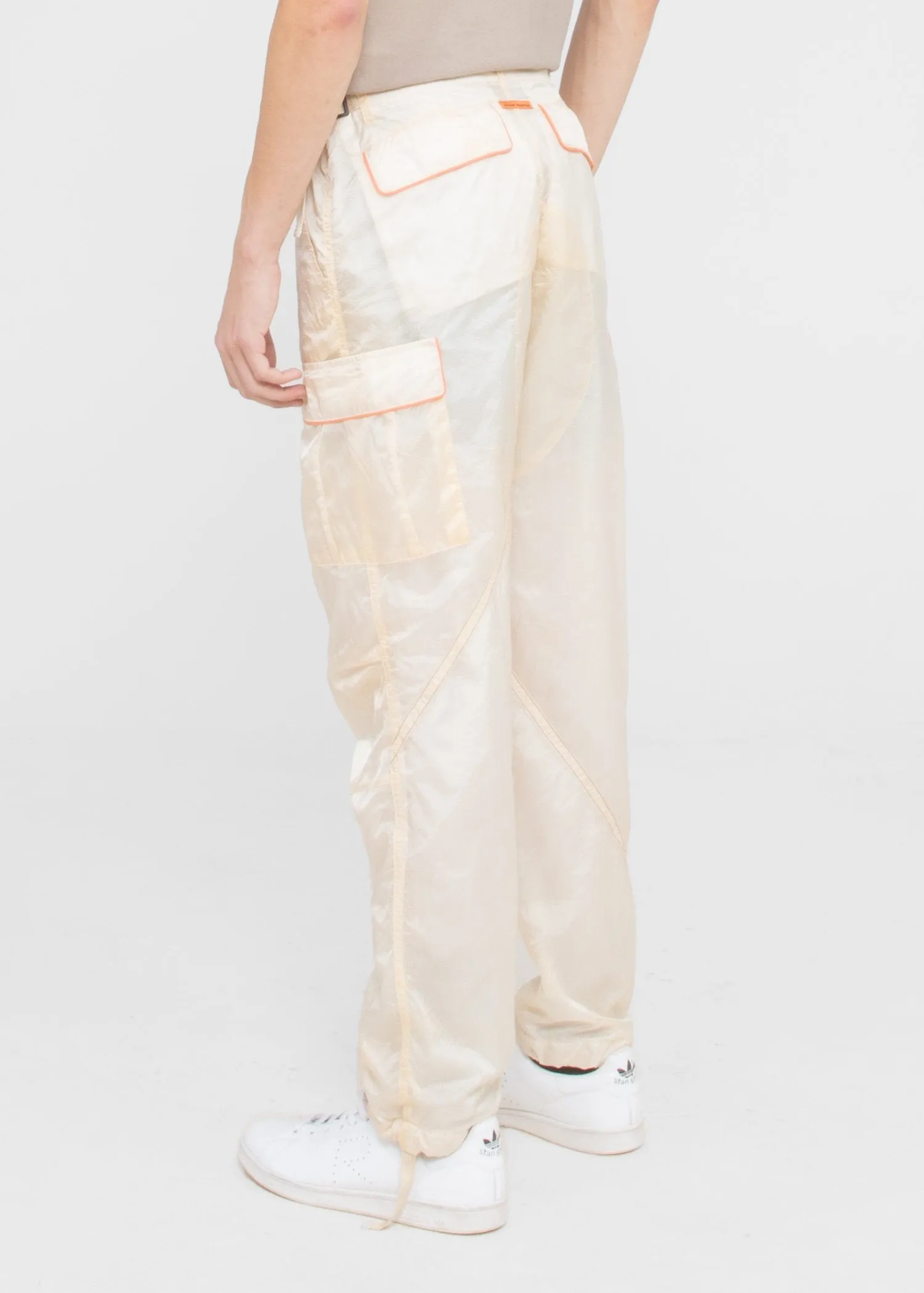 HERON PRESTON: PARACHUTE CARGO PANTS [WHITE]