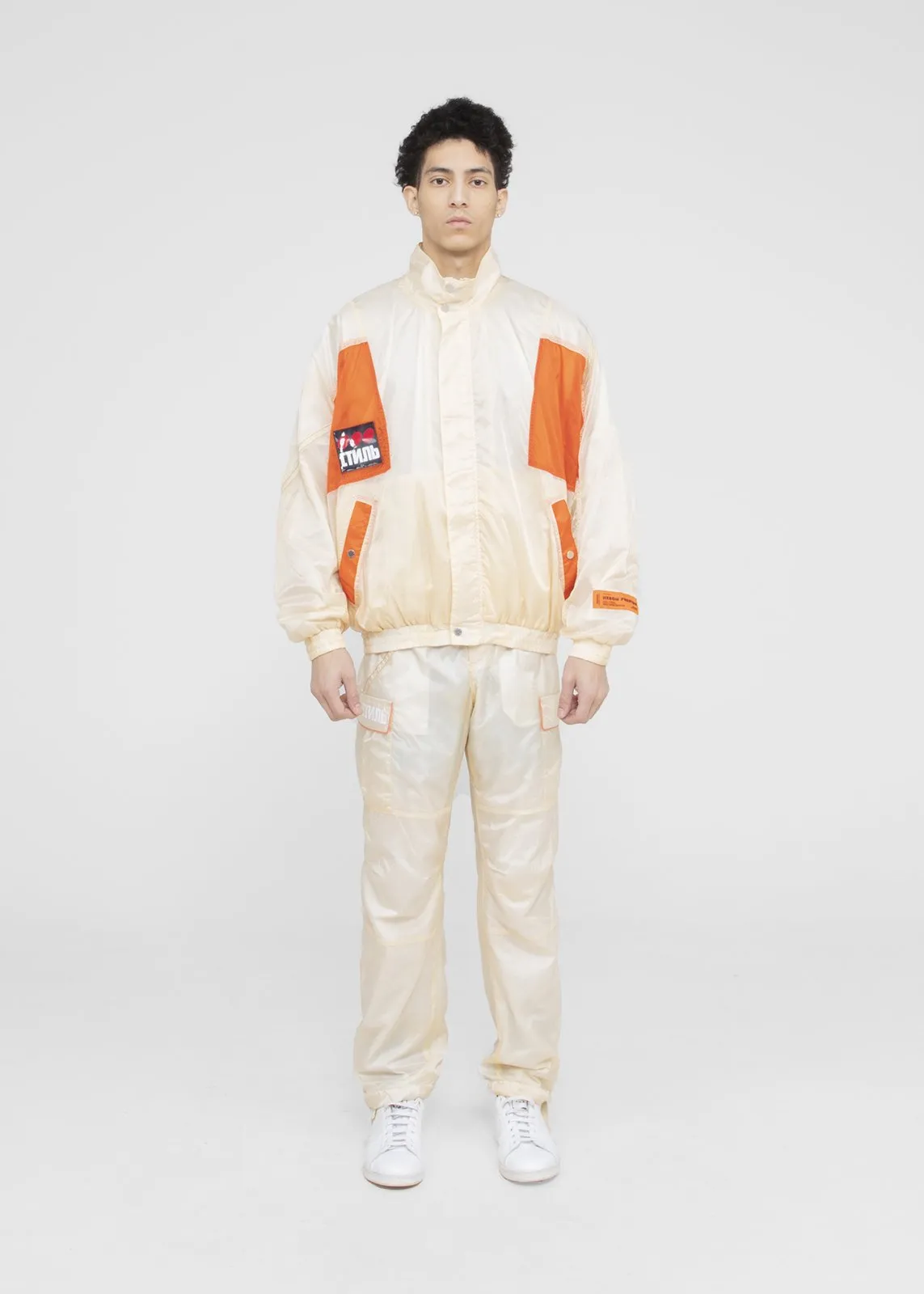 HERON PRESTON: PARACHUTE CARGO PANTS [WHITE]