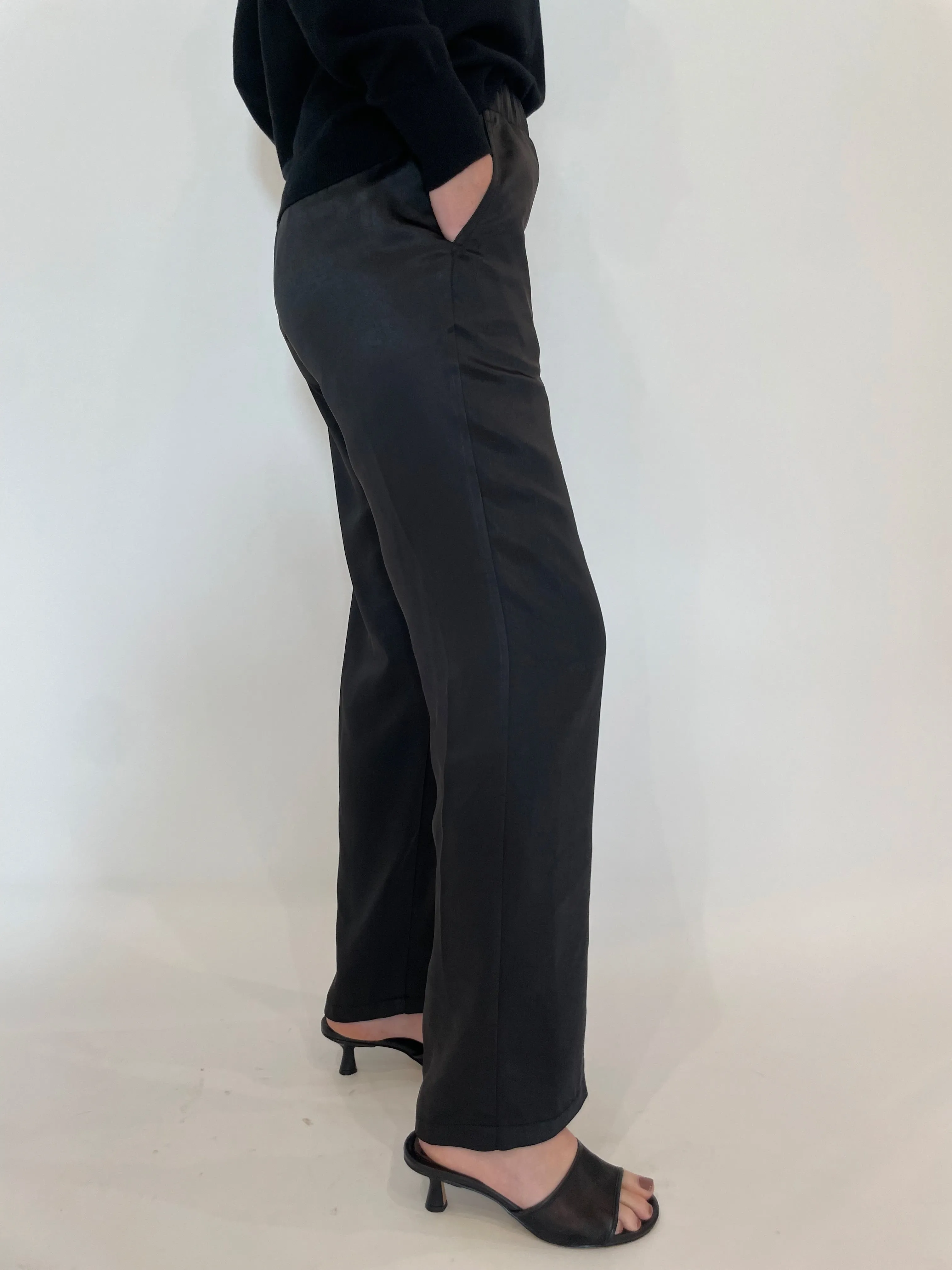 Jesse Satin Pants - Black