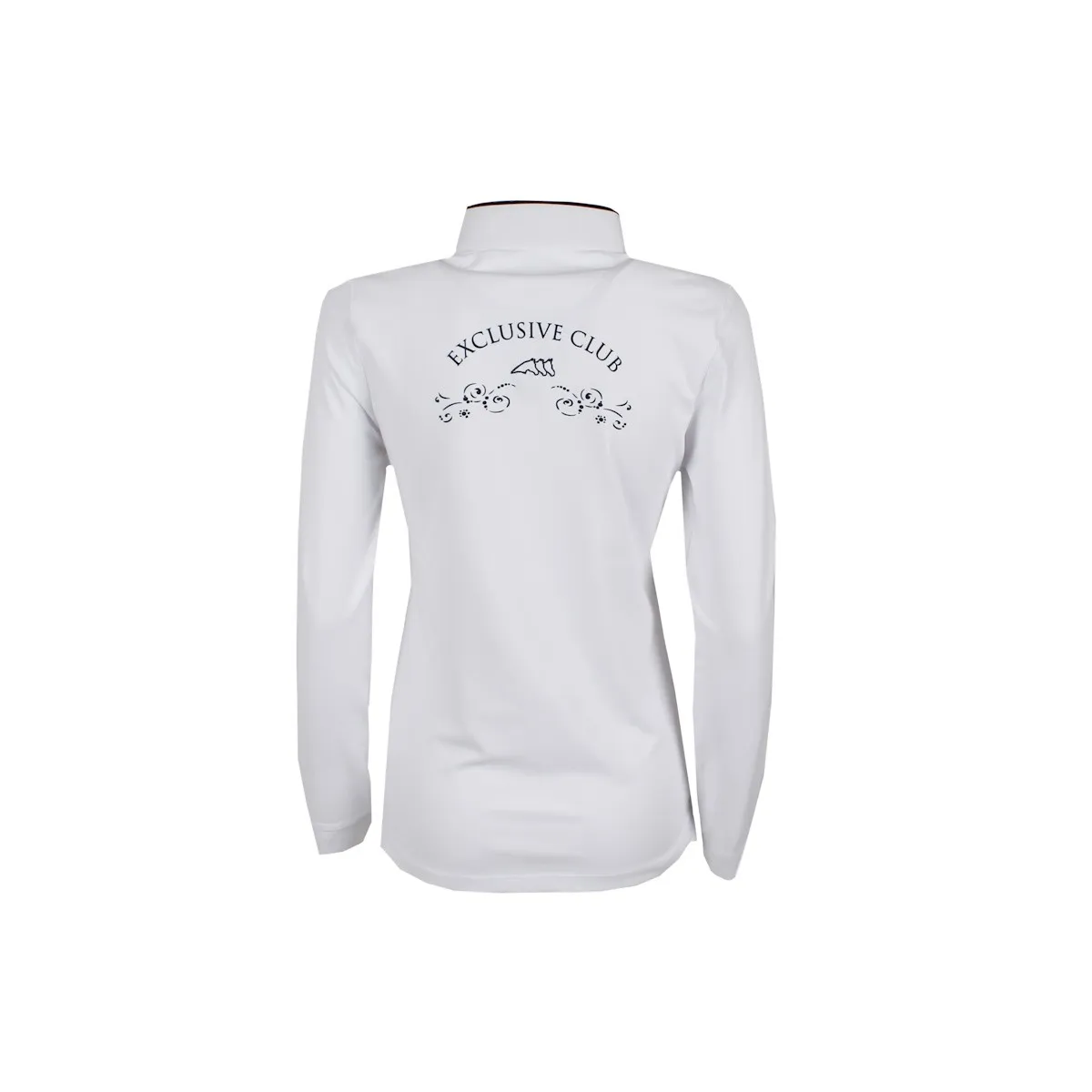 LADIES SHOW/COMPETITION POLO SHIRT BY EQUILINE, LONG SLEEVES, MOD. CINDY EQUILINE COL. WHITE