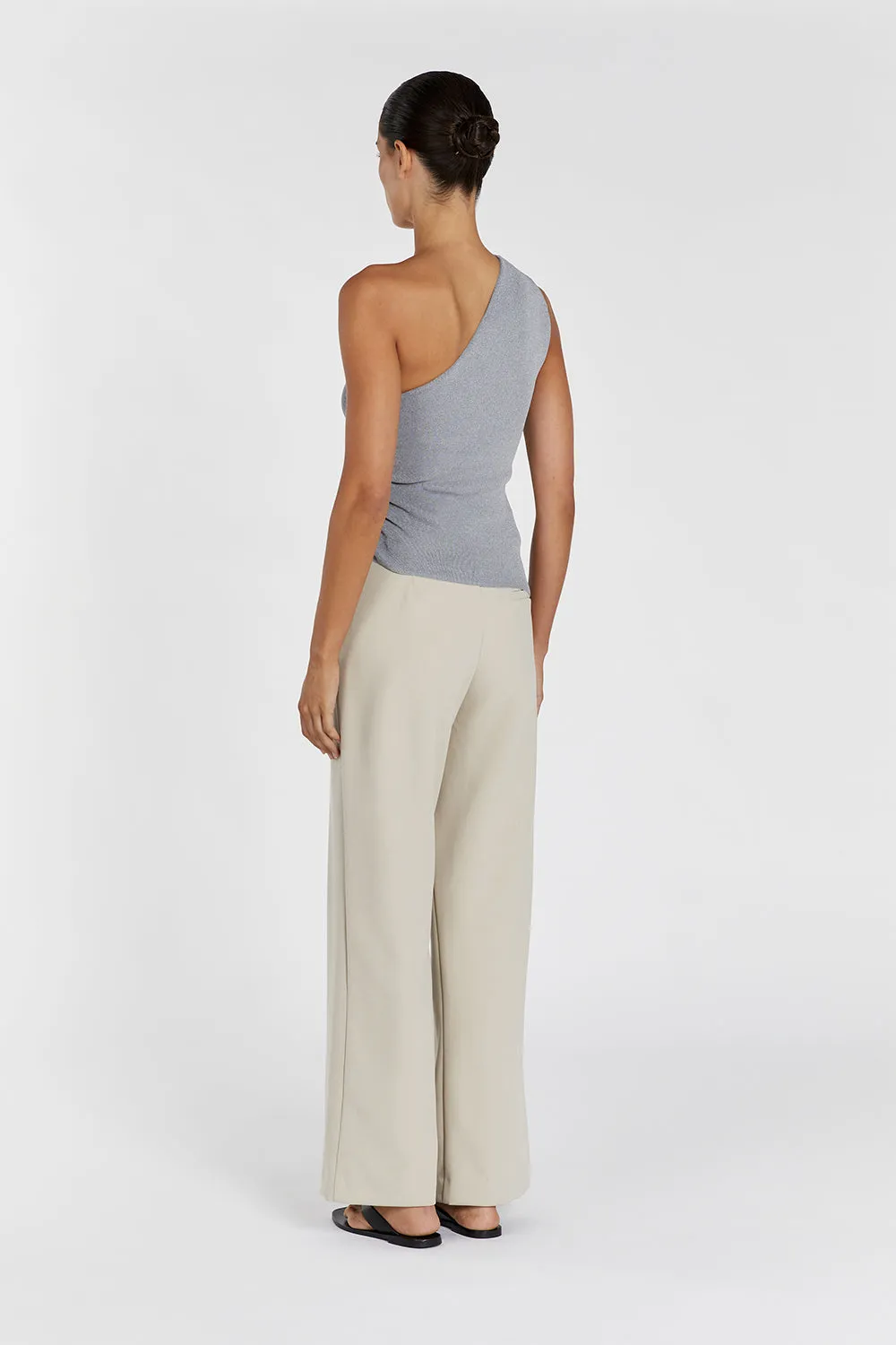 LANE SILVER MARLE ASYM KNIT TOP