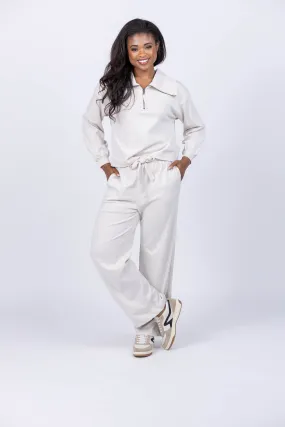 Lilla P Draw Cord Pant in Alabaster