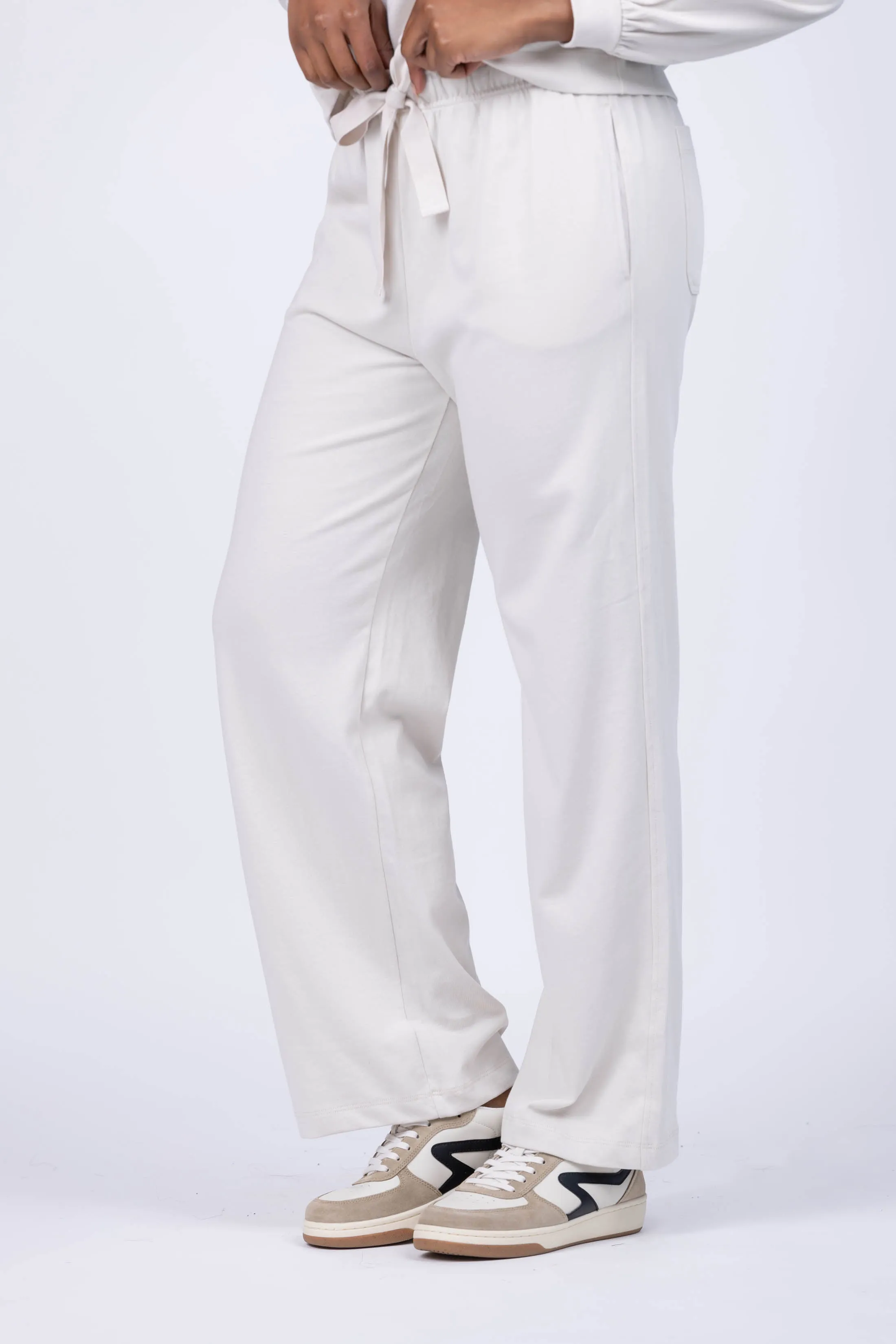 Lilla P Draw Cord Pant in Alabaster