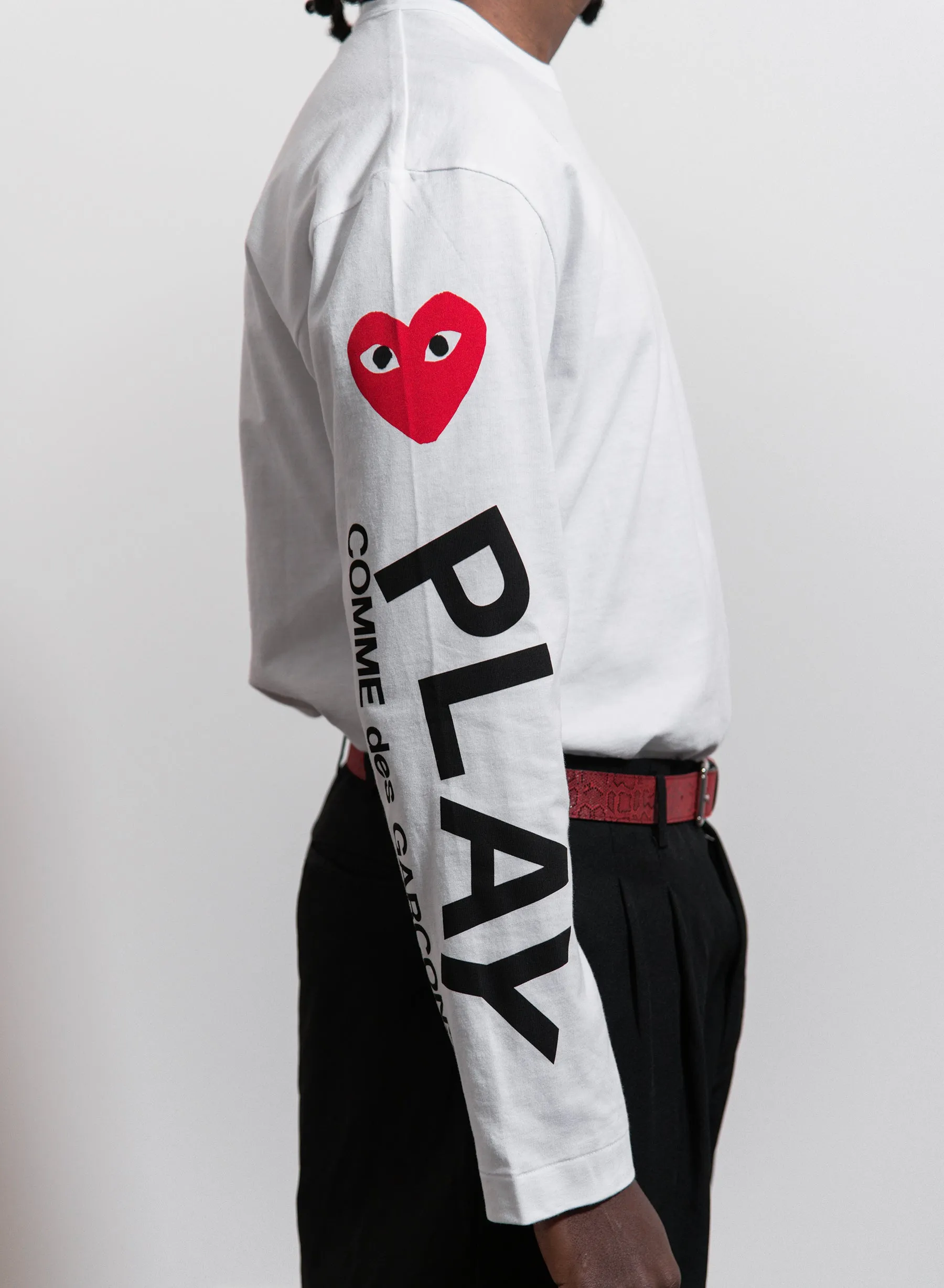 Long Sleeve Multi Heart Tee White T262