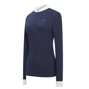 LOUISE LONG SLEEVE WOMEN&#x27;S COMPETITION POLO SHIRT WHITE LUREX
