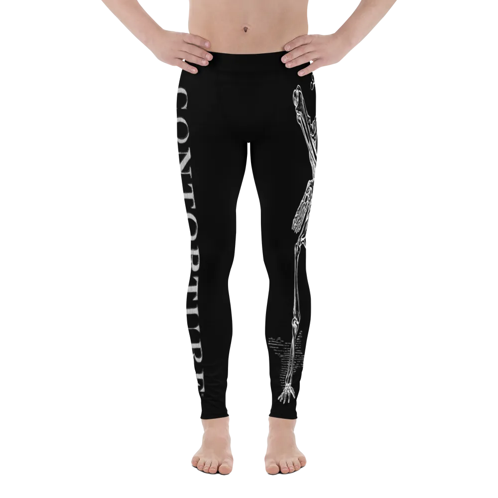 Men's Contorture Leggings Tights: White Boney