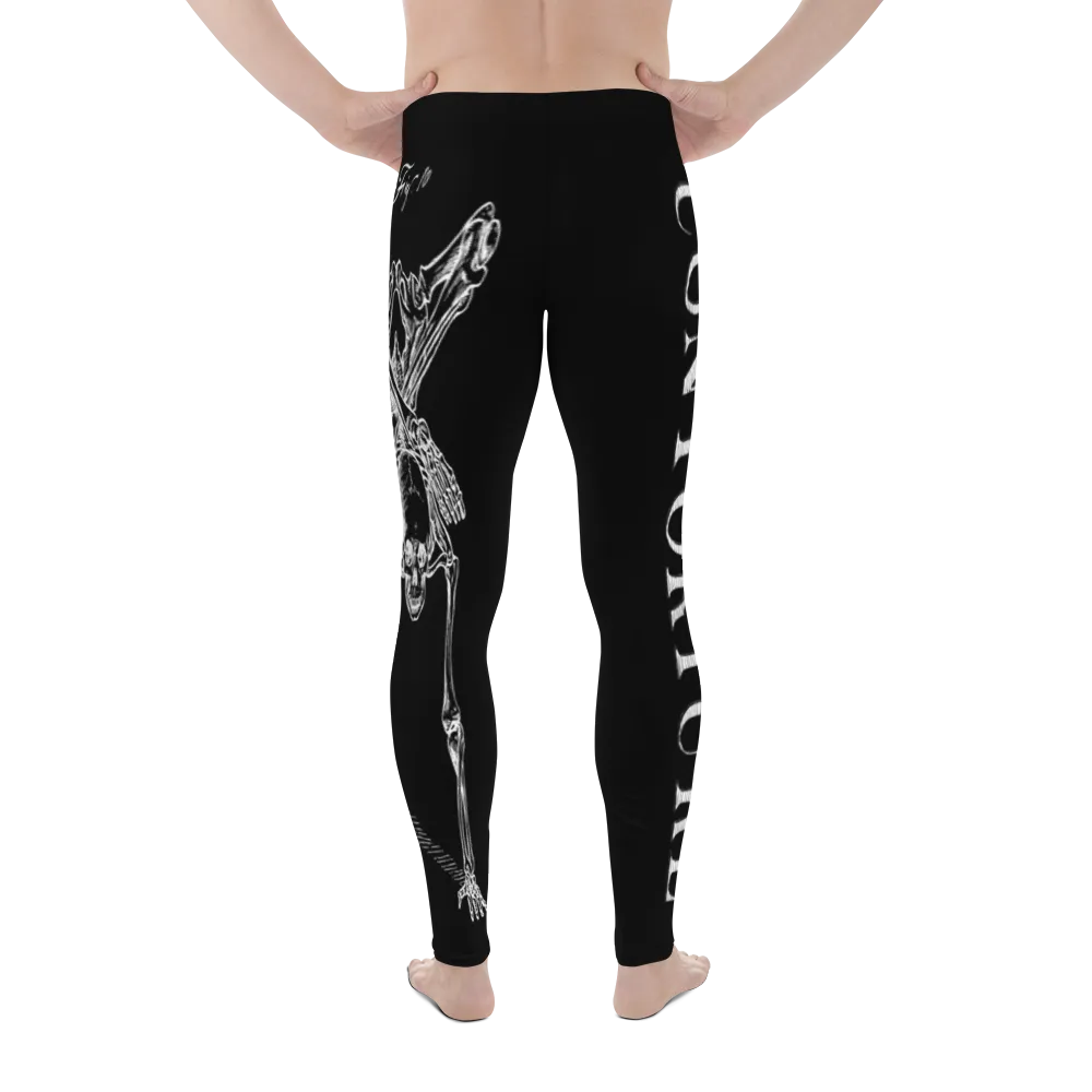 Men's Contorture Leggings Tights: White Boney