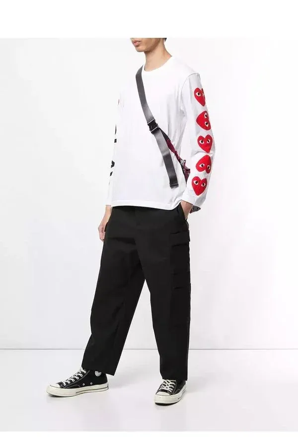 Men's Long sleeve t-shirt with logos on sleeve
