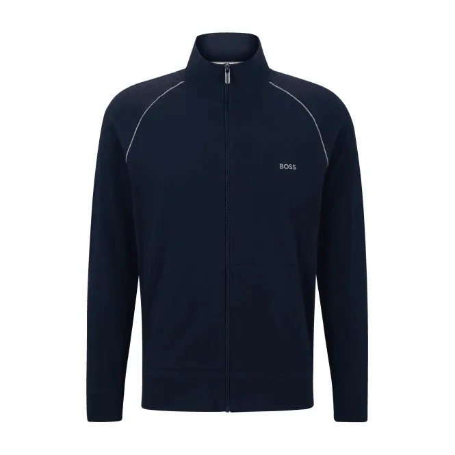 Mix & Match Zip-Thru Loungewear Track Jacket, Navy