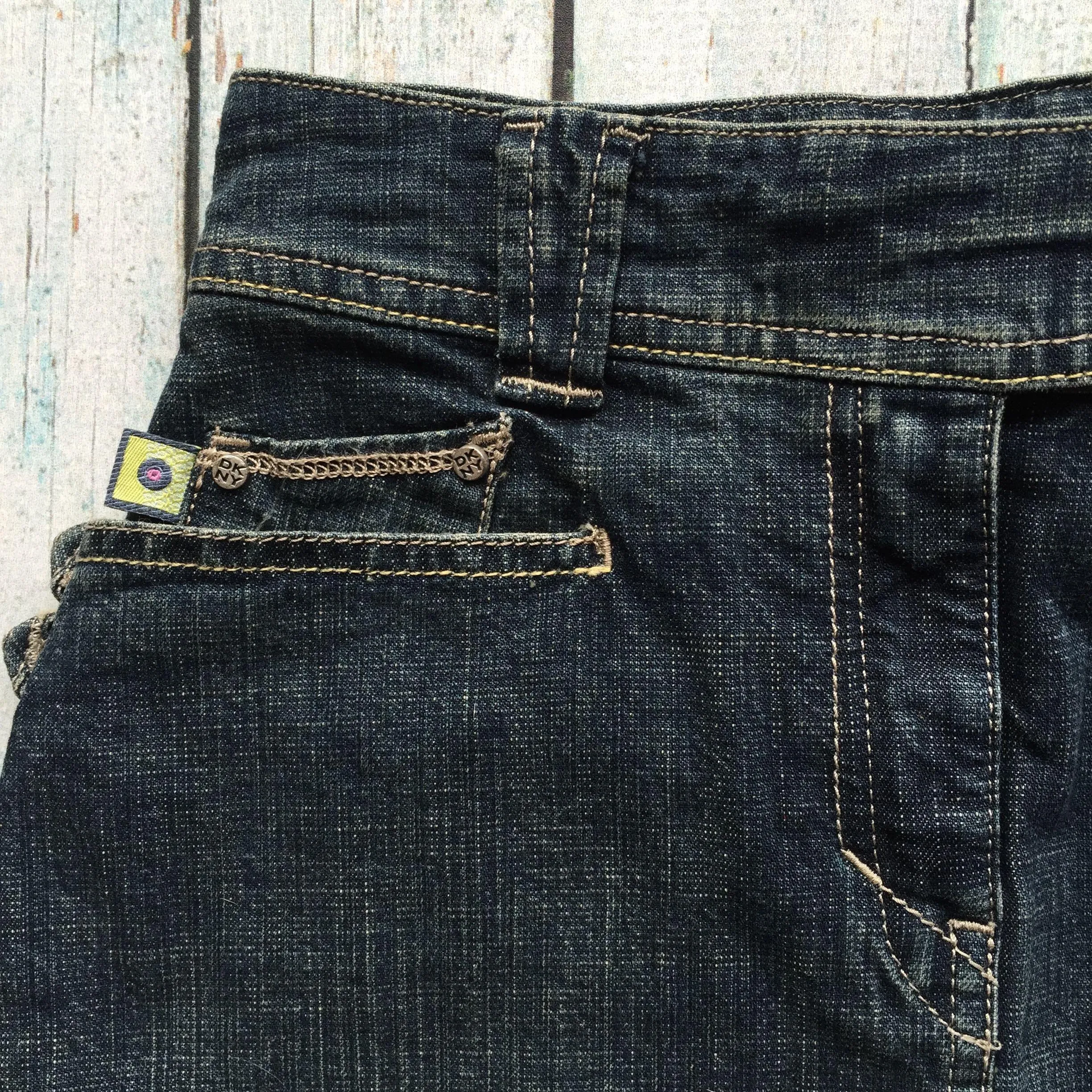NWT - DKNY Tab Waist Denim Skirt - Size 12