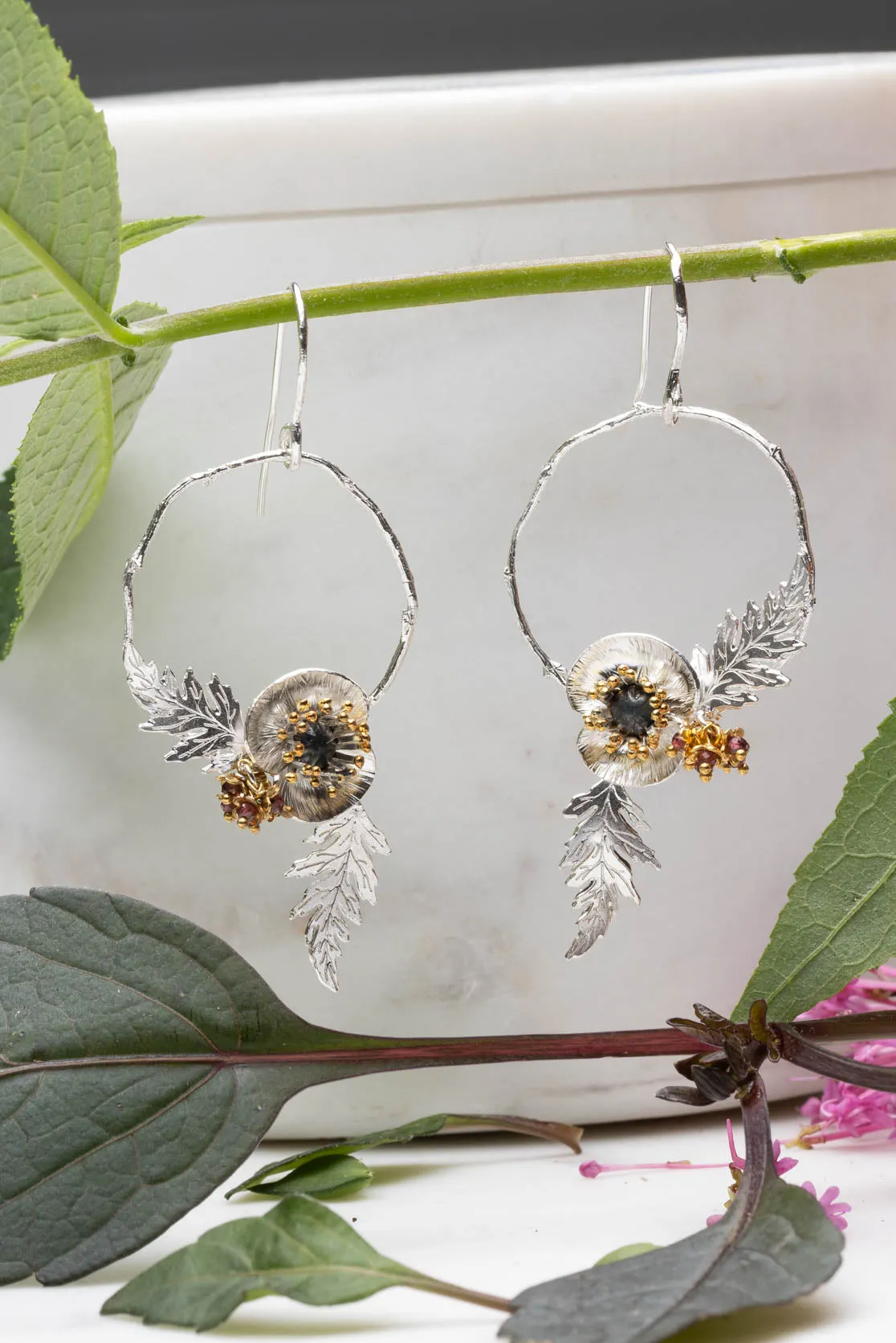 Poppy Flower Statement Earrings