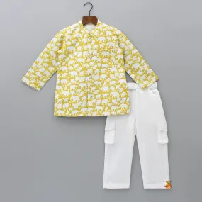 Pre Order: Front Open Shirt And Cargo Style Pant