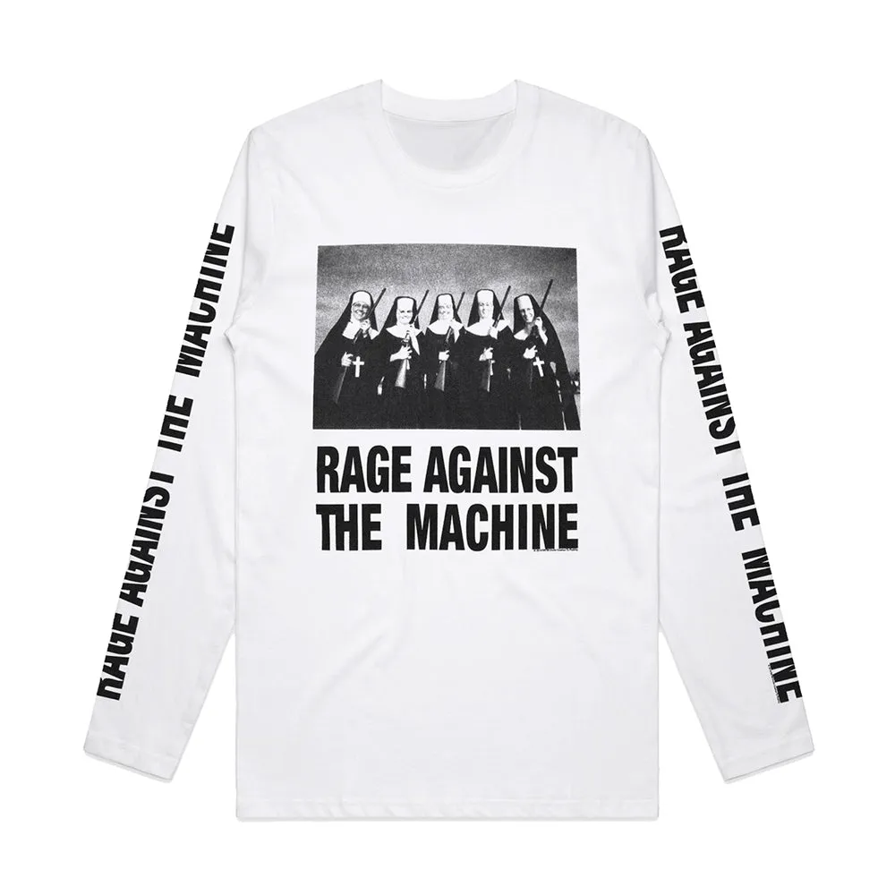 Rage Against The Machine "Nuns And Guns" White Long Sleeve T shirt